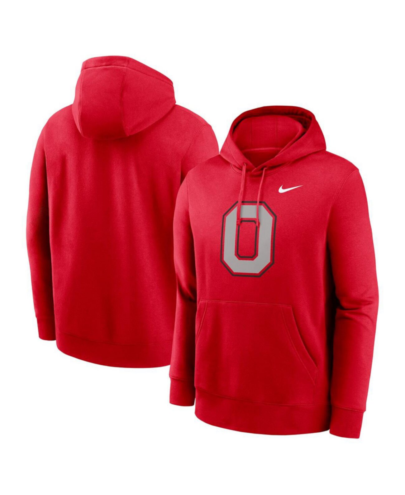 Men's Scarlet Ohio State Buckeyes Primetime Alternate Logo Club Fleece Pullover Hoodie Nike