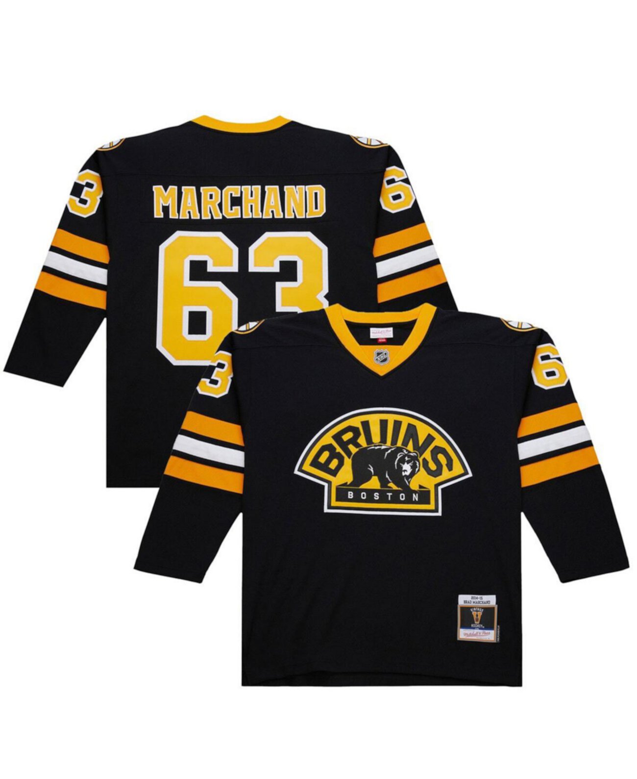 Мужская черная футболка Boston Bruins 2014-15 Power Play с именем Брэд Маршанд, Mitchell & Ness Mitchell & Ness