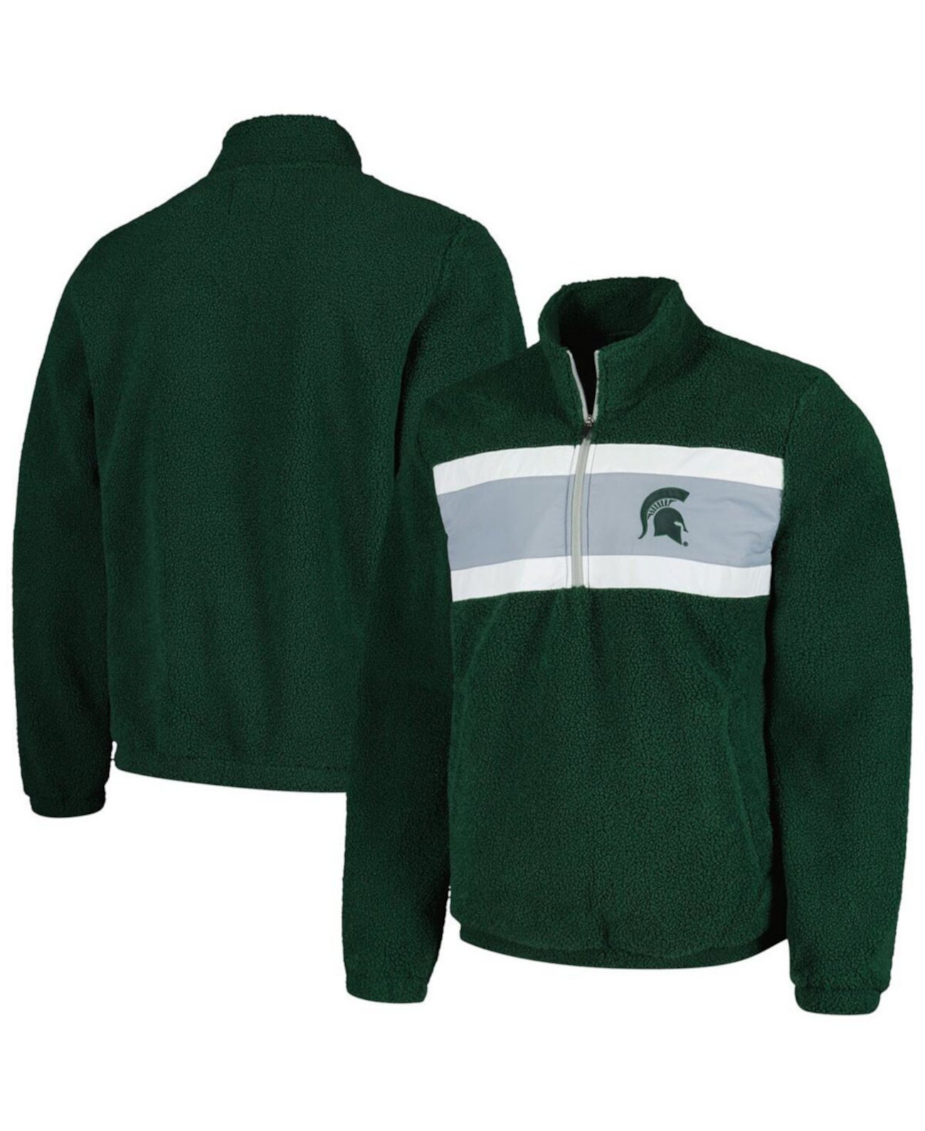 Men's Green Michigan State Spartans Pinch Runner Half-Zip Top G-III Sports