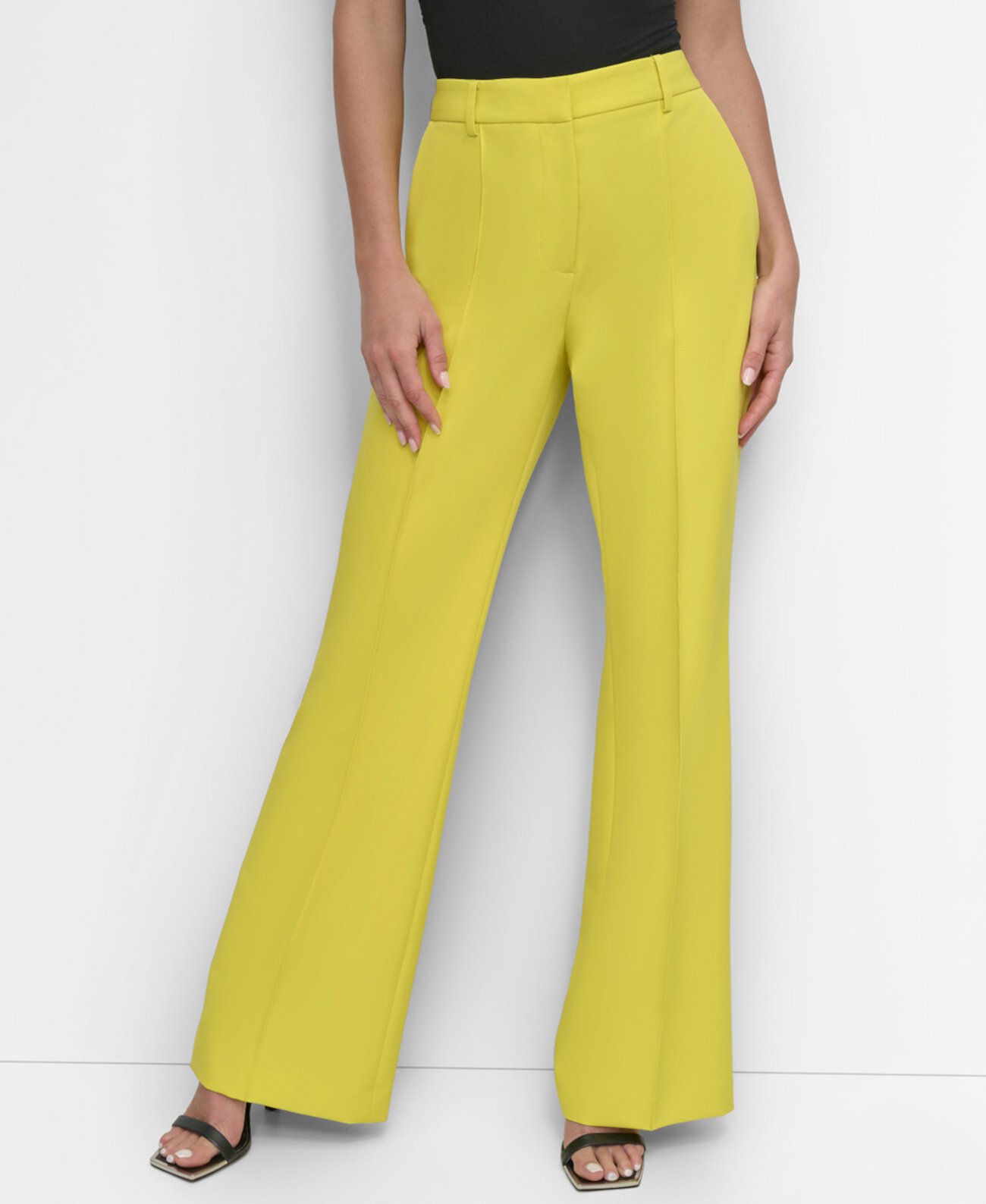 Petite Pintuck Flare-Leg Pants Dkny