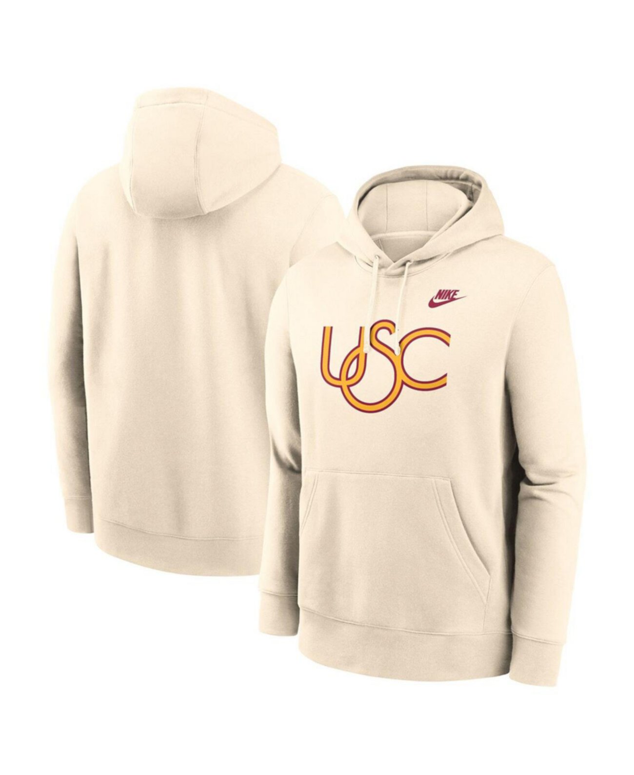 Men's Cream USC Trojans Vault Logo Pullover Hoodie Nike