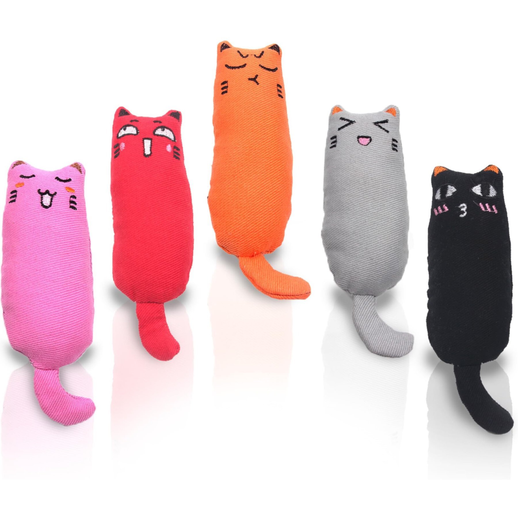 SunGrow Interactive Fetch & Play Plush Cat Dental Chew Toy with Catnip, 5 count SunGrow