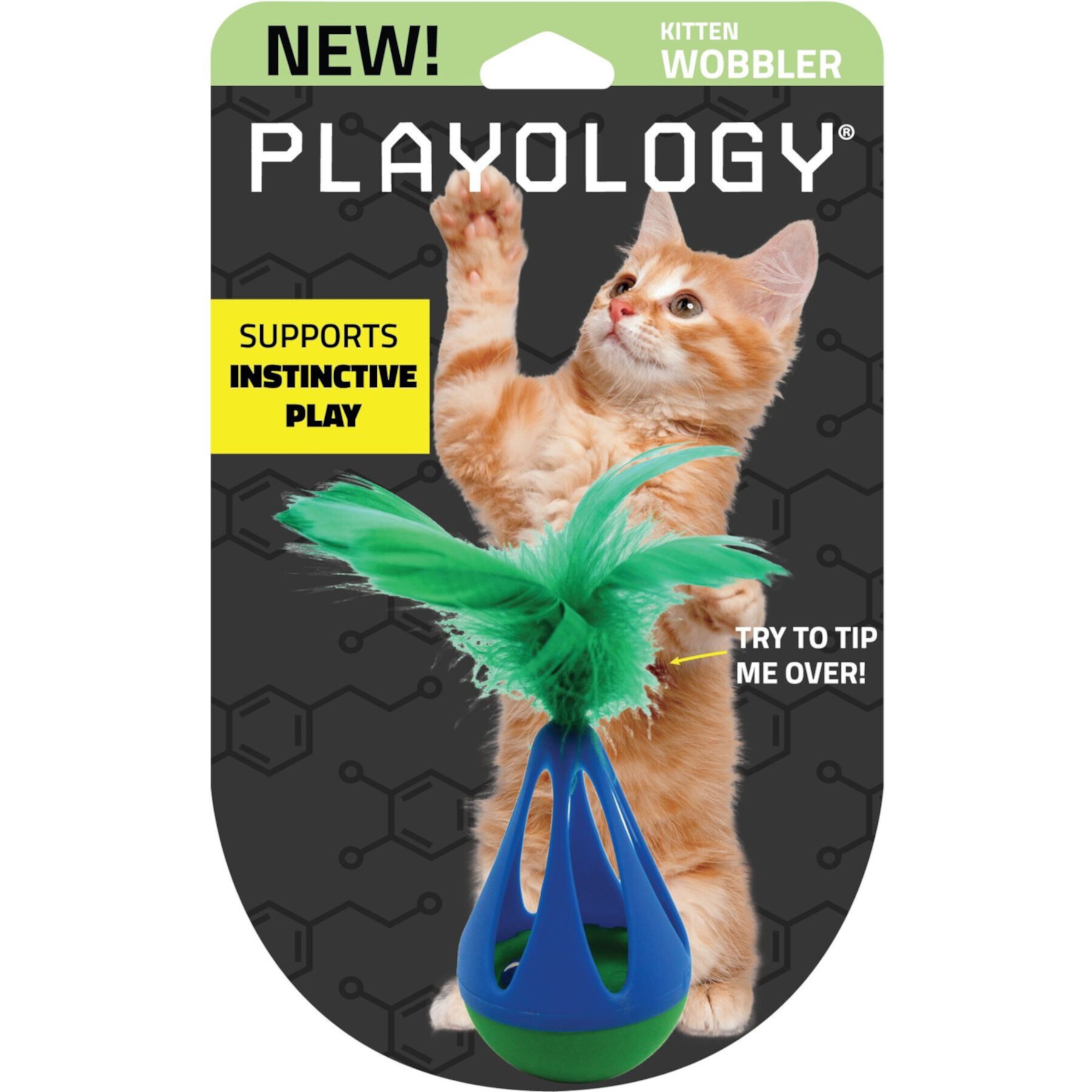 Playology Wobbler Feather & Bell Cat Toy Playology