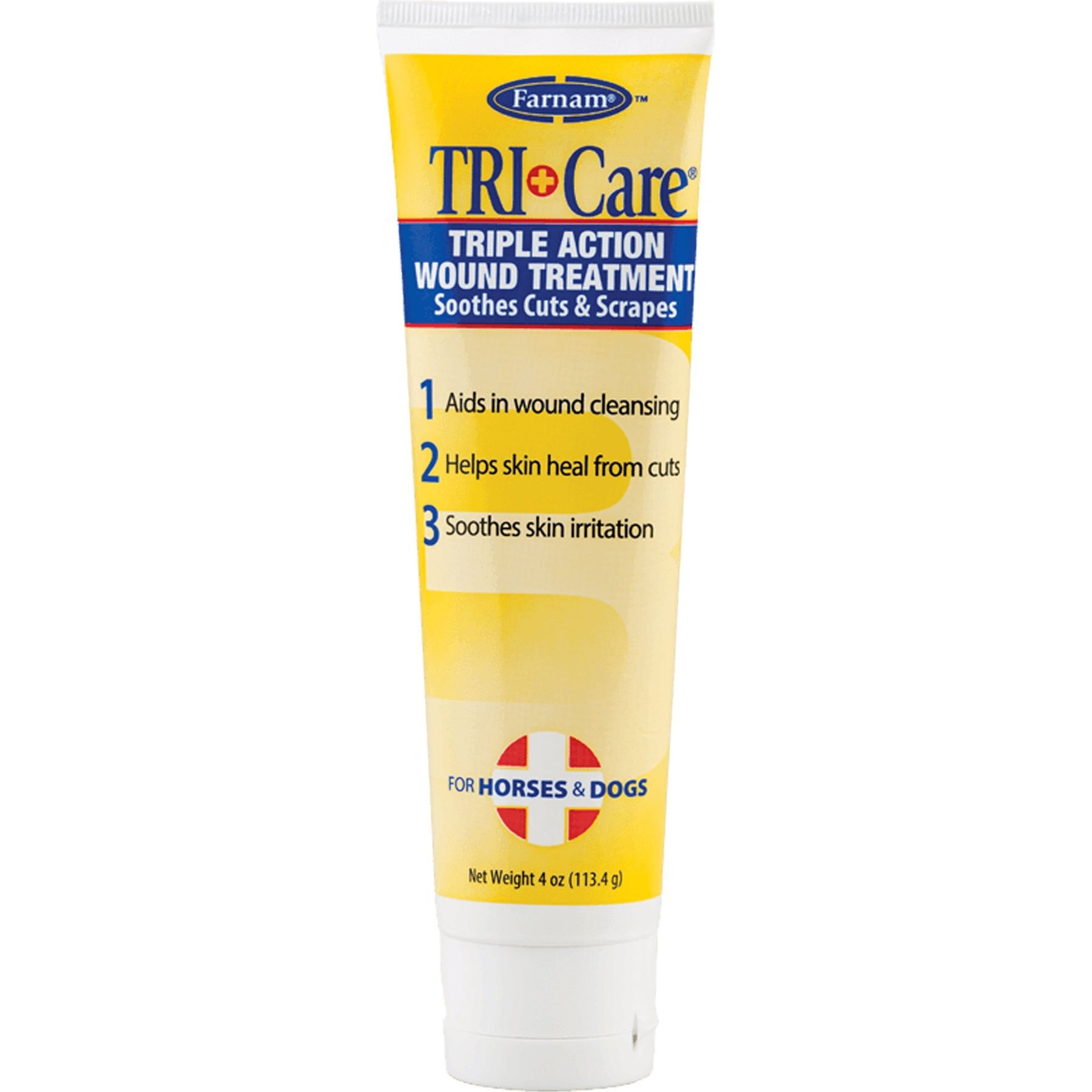 Farnam Tri-Care Triple Action Horse & Dog Wound Treatment, 4-oz tube Farnam