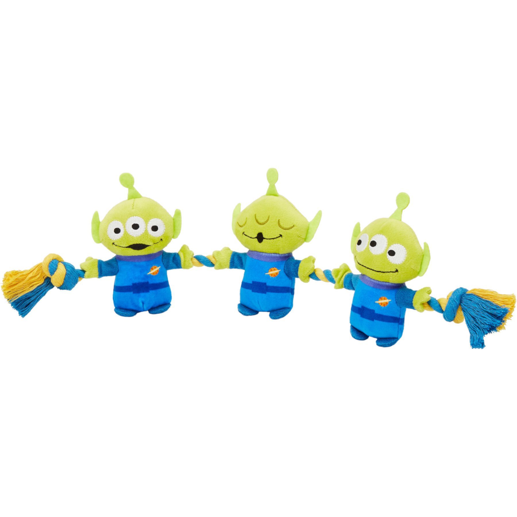 Pixar Aliens Plush with Rope Squeaky Dog Toy Pixar