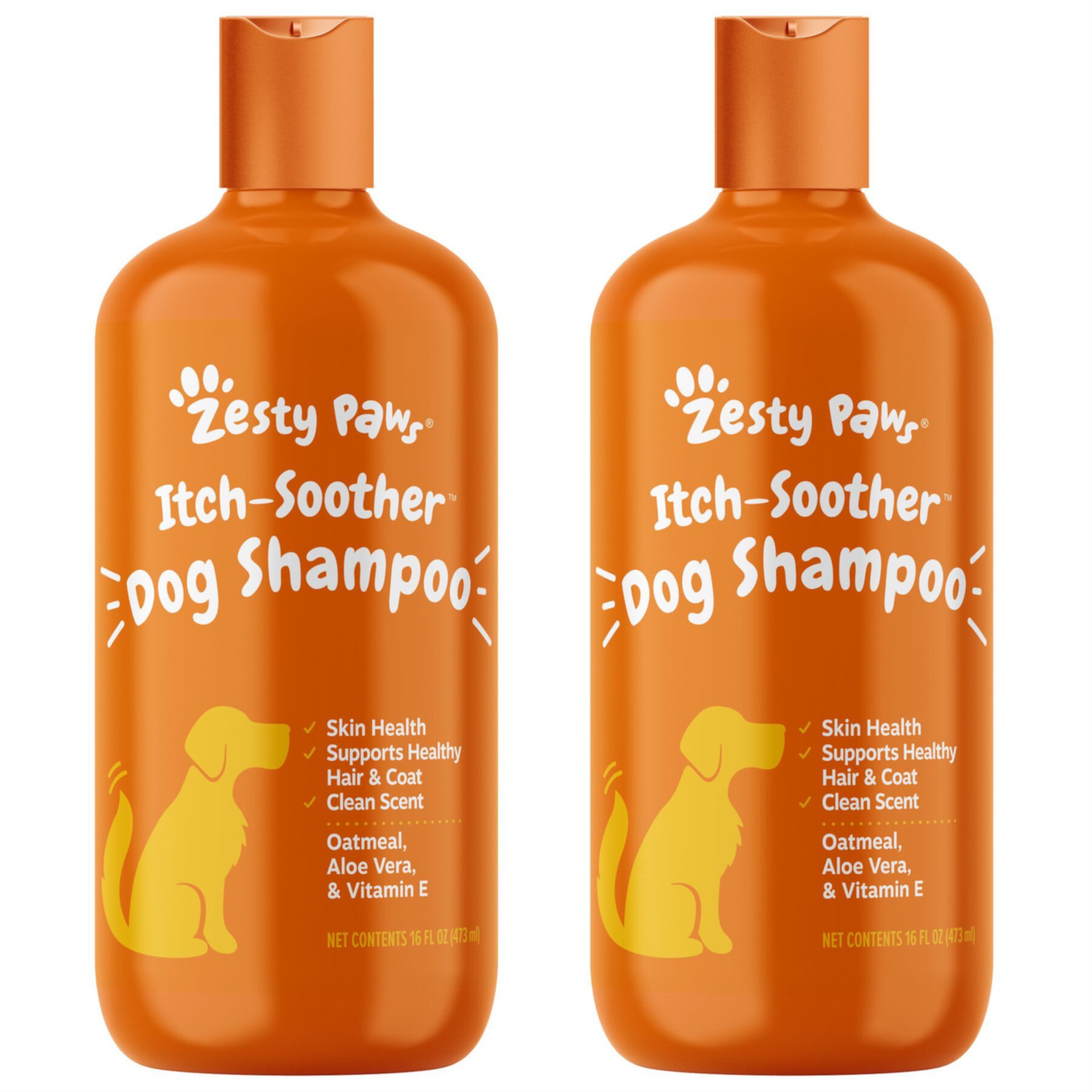 Zesty Paws Itch Soother Dog Shampoo with Oatmeal & Aloe Vera, for Skin Moisture & Shiny Coats, Vanilla Bean Scent Zesty Paws