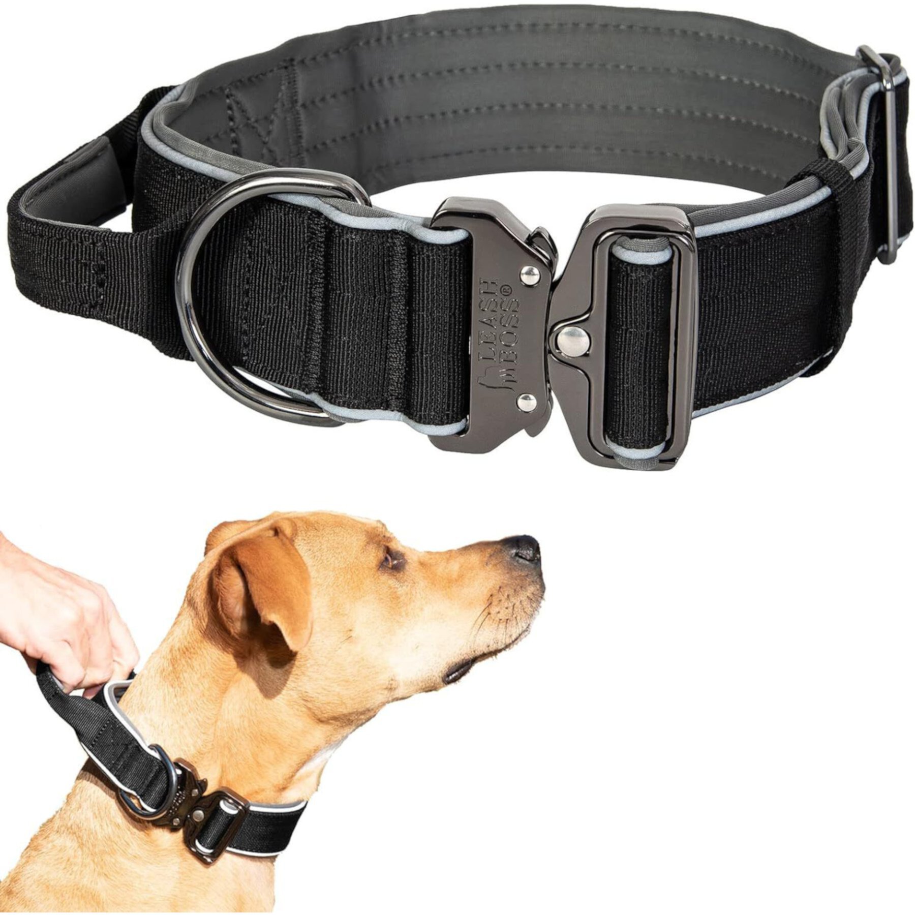 Leash Boss Solid Tactical Dog Collar Leash Boss