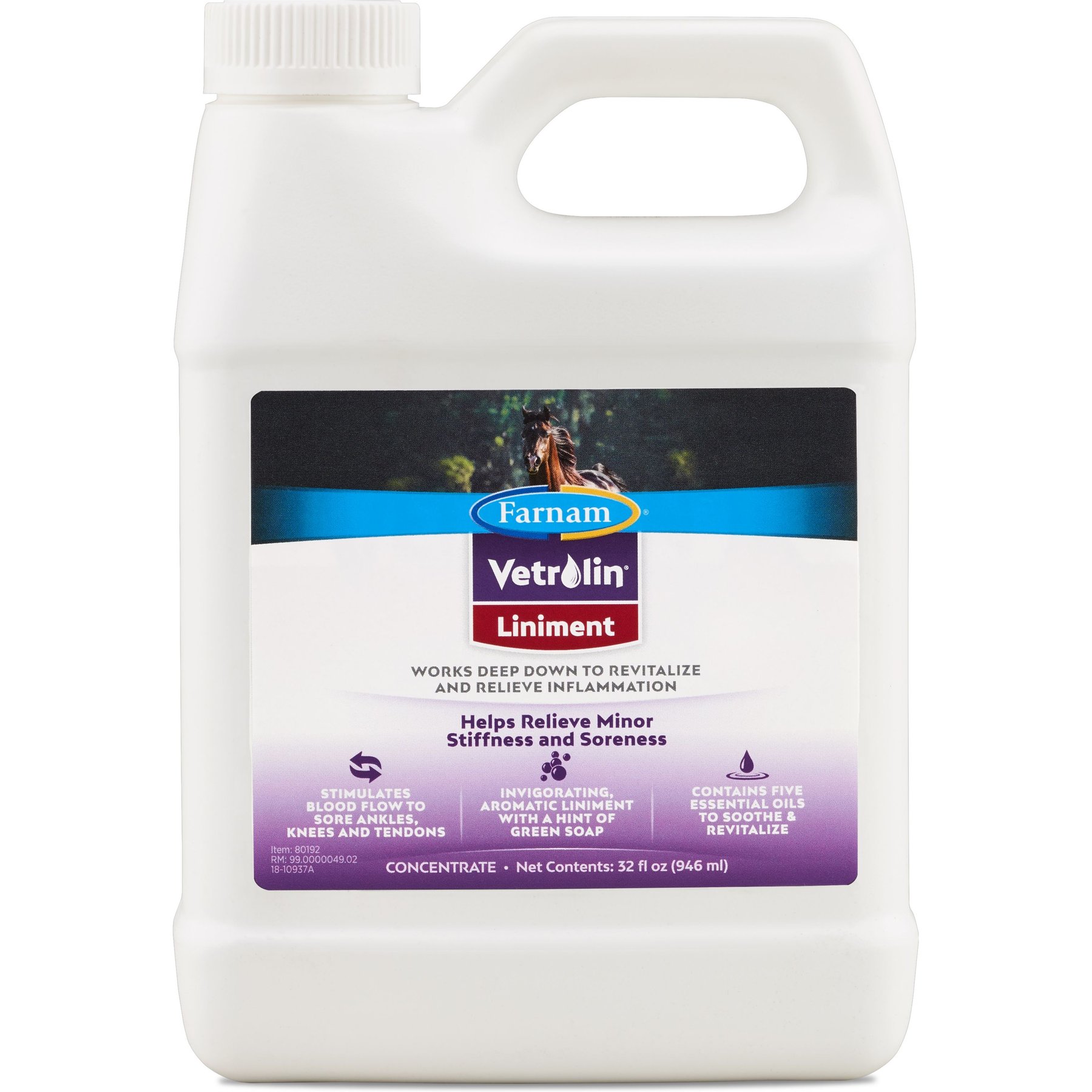 Farnam Vetrolin Sore Muscle & Joint Pain Relief Horse Liniment Concentrate Farnam