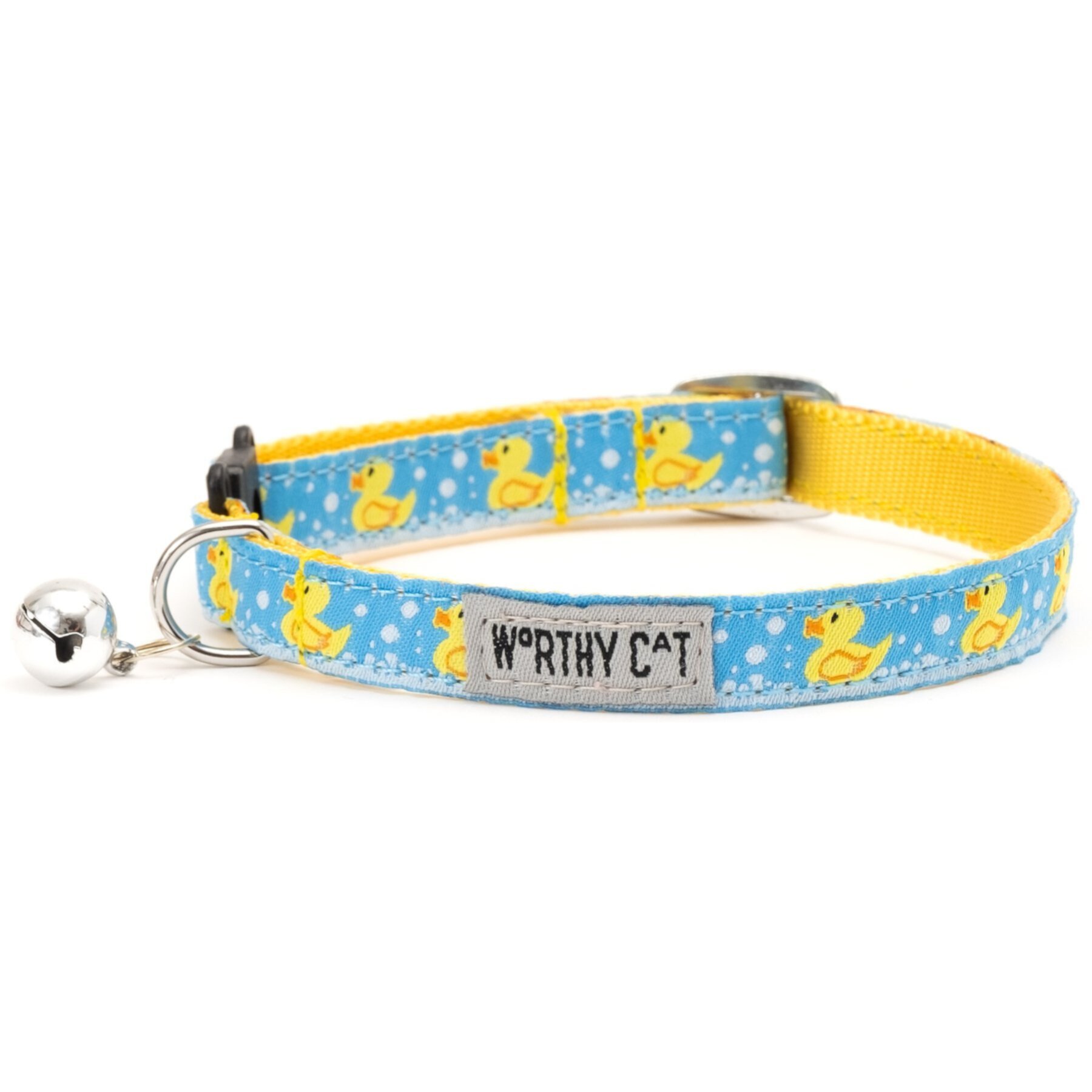 The Worthy Dog Rubber Duck Cat Collar, Blue, One Size: 9 to 11-in neck, 1/2-in wide The Worthy Dog