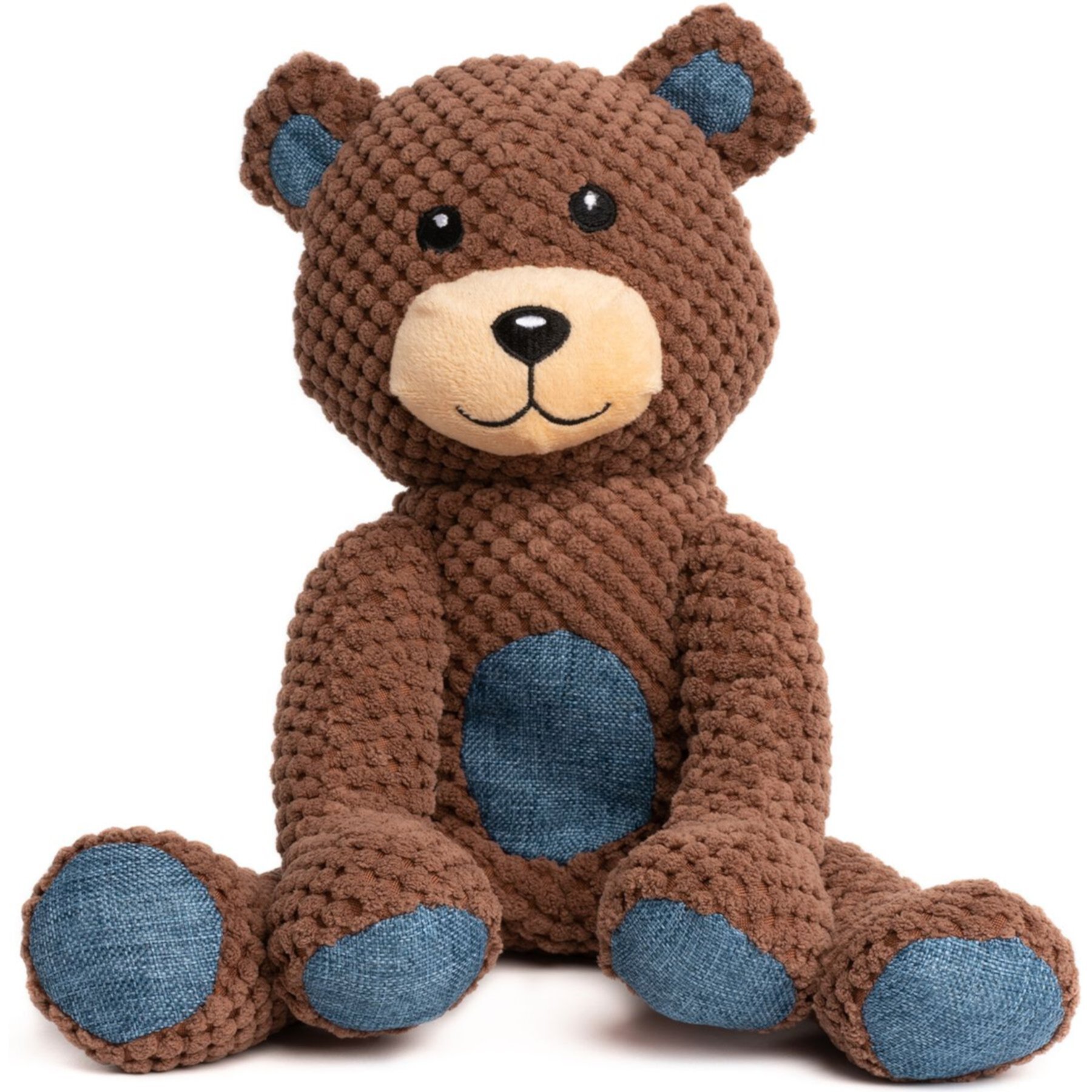 fabdog Floppy Teddy Bear Tough Squeaky Plush Dog Toy, Brown fabdog