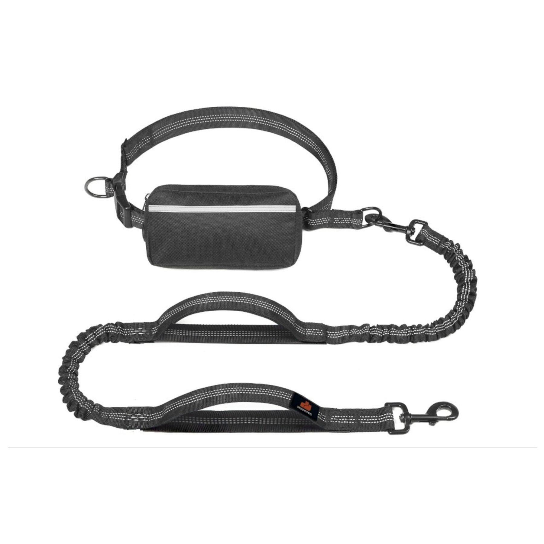 GroovyPets Bungee Hands-Free Reflective Running Dog Leash with Carrying Case, Large: 51 to 68-in long, 1-in wide GroovyPets