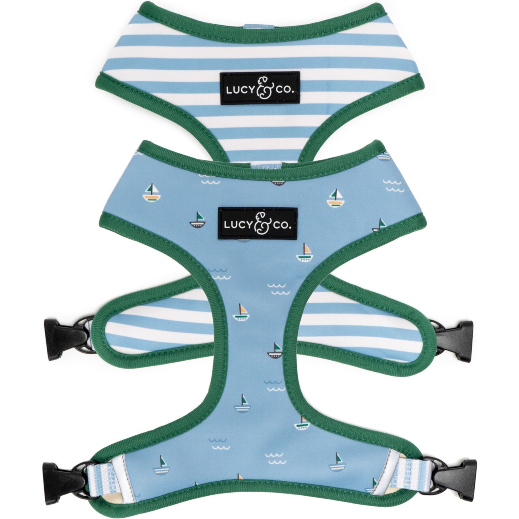 Lucy & Co. The Shark Attack Reversible Dog Harness, Blue Lucy & Co.