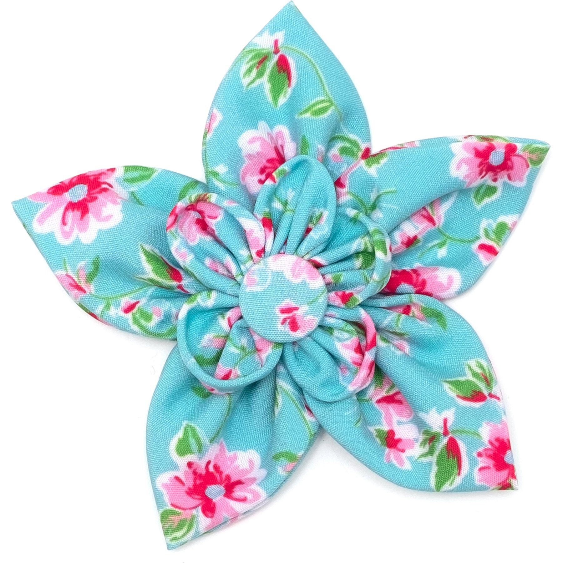 The Worthy Dog Watercolor Floral Flower Dog & Cat Collar Accessory, Teal The Worthy Dog