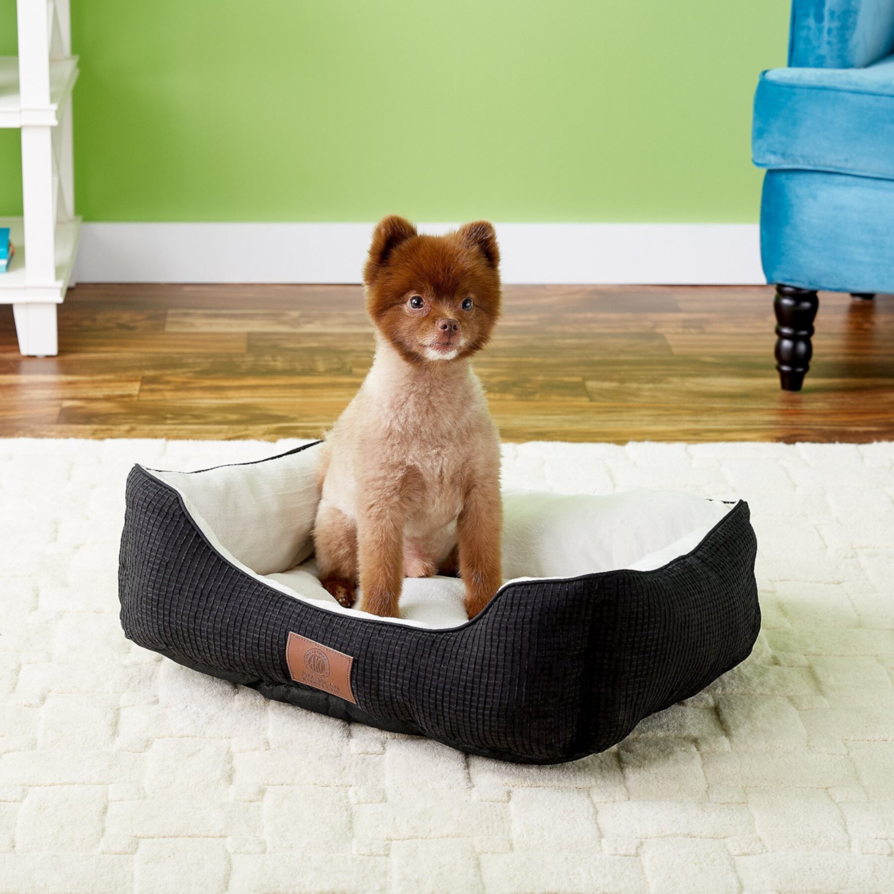 American Kennel Club AKC Box Weave Design Bolster Cat & Dog Bed American Kennel Club