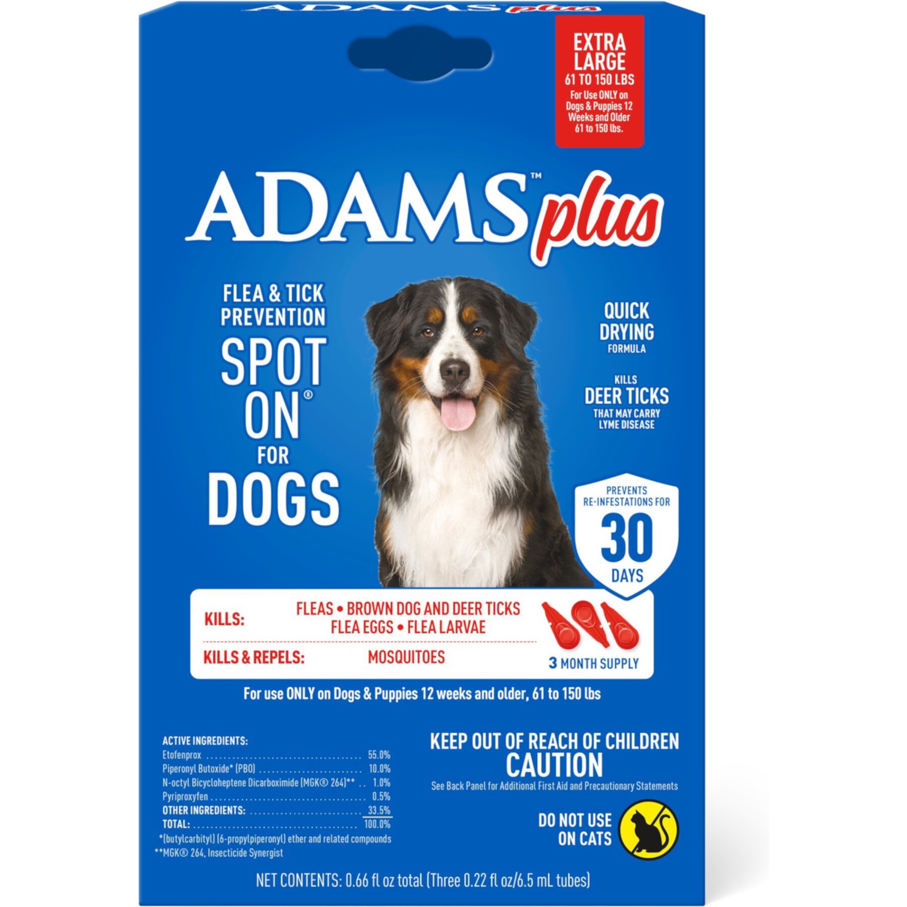 Adams Flea & Tick Spot Treatment for Dogs, 15-30 lbs Adams