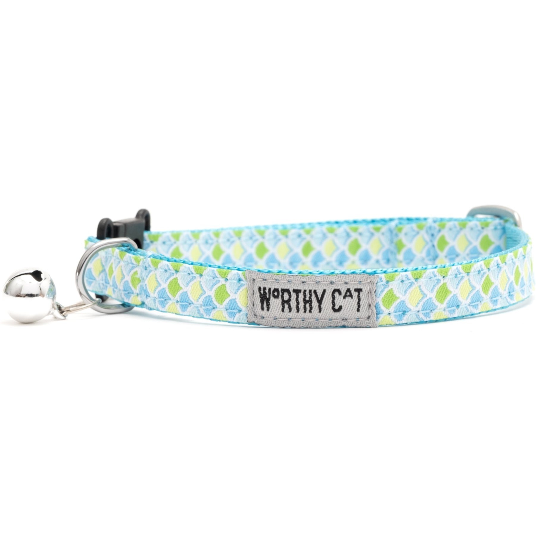 The Worthy Dog Mermaid Cat Collar, One Size: 9 to 11-in neck, 1/2-in wide The Worthy Dog