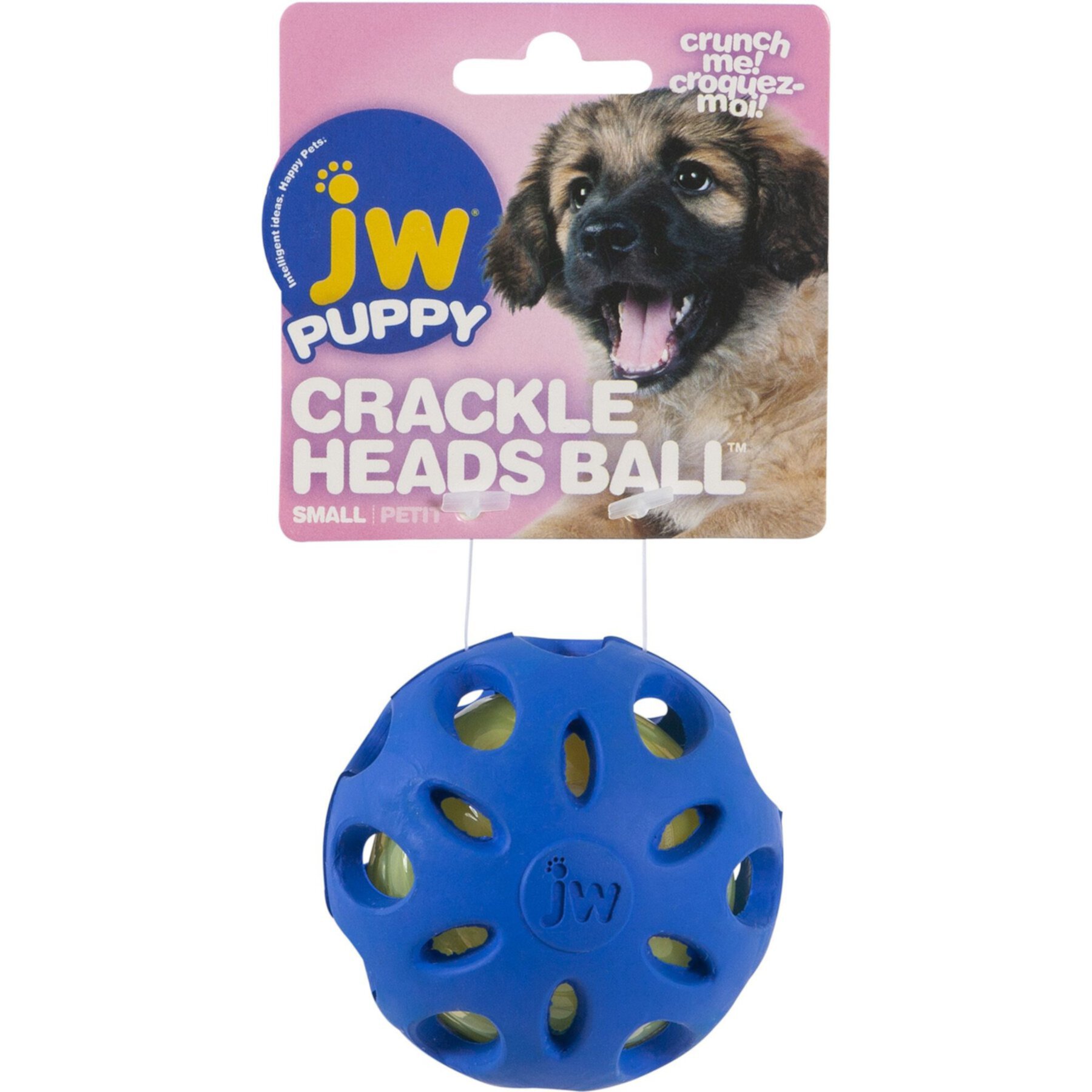 JW Pet Crackle Heads Ball Dog Toy, Color Varies JW Pet