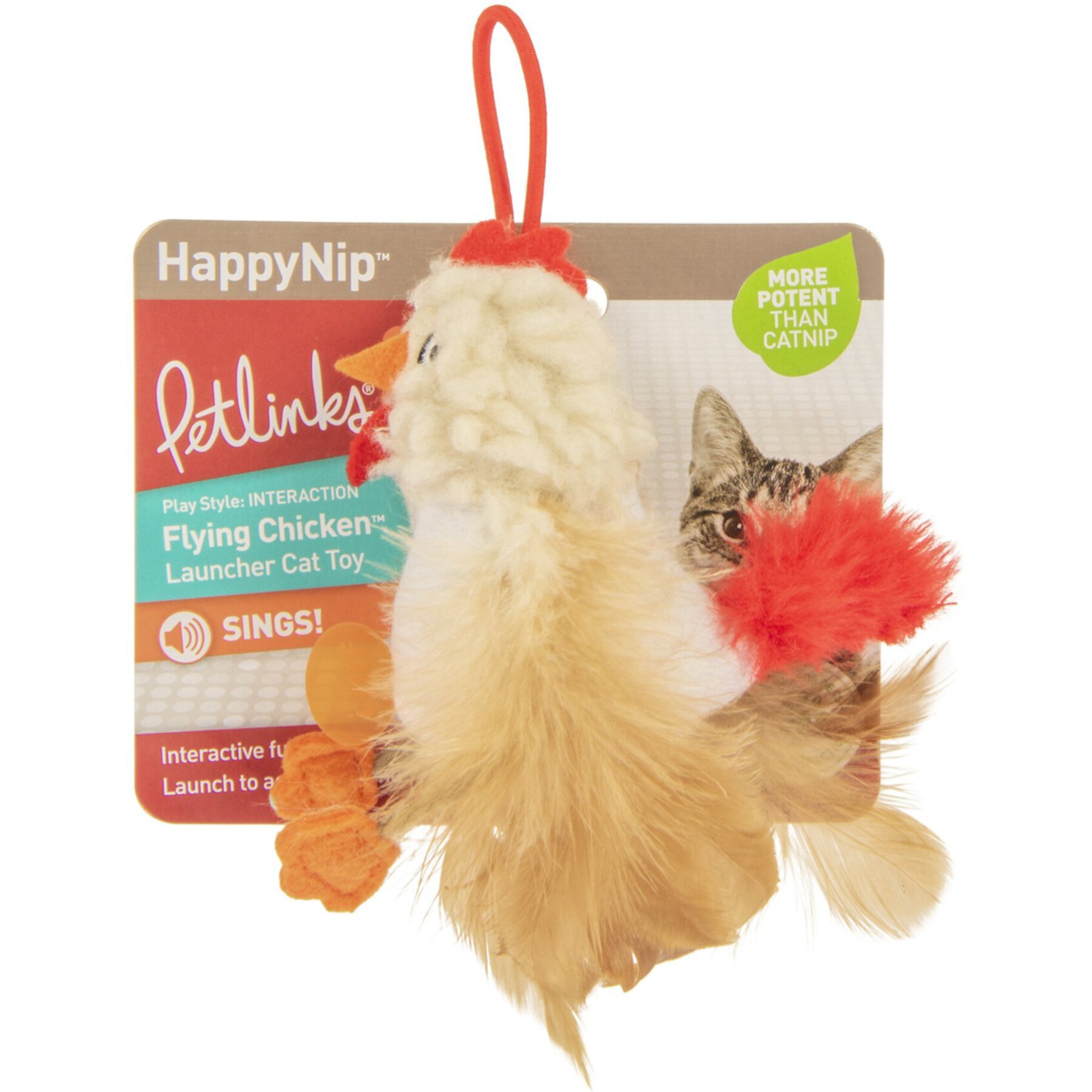 Petlinks Flying Chicken Electronic Sound Launcher Cat Toy, Natural, Medium Petlinks