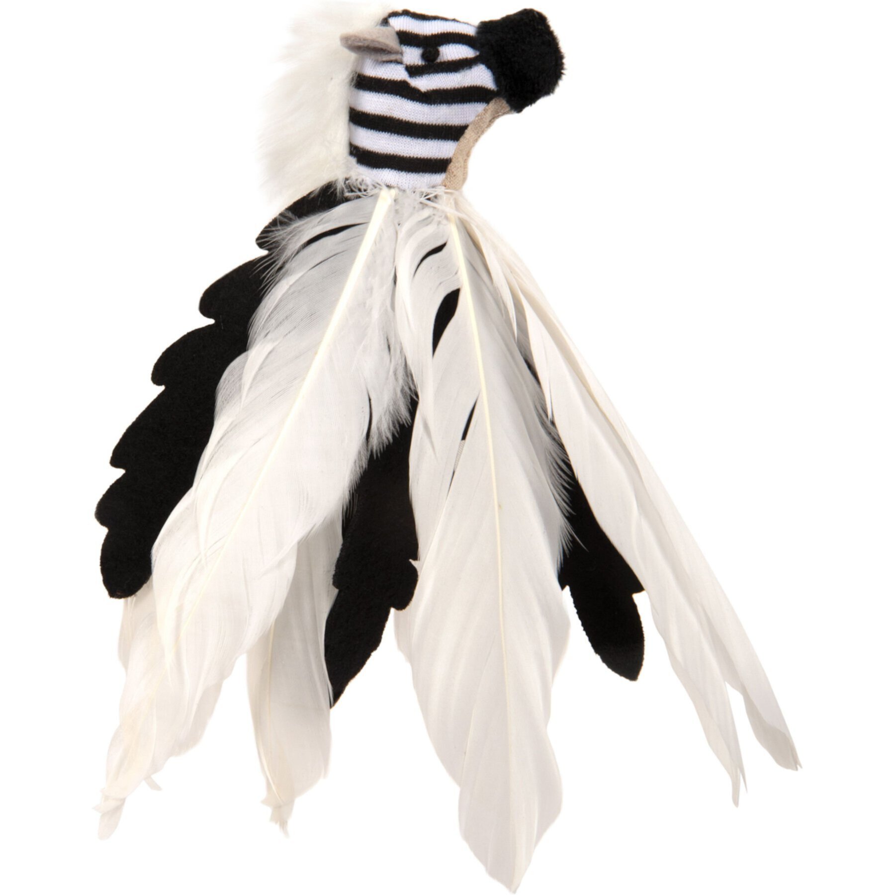 SmartyKat Instincts Zingy Zebra Feathered Toss & Chase with HappyNip Silvervine & Catnip Cat Toy Smartykat