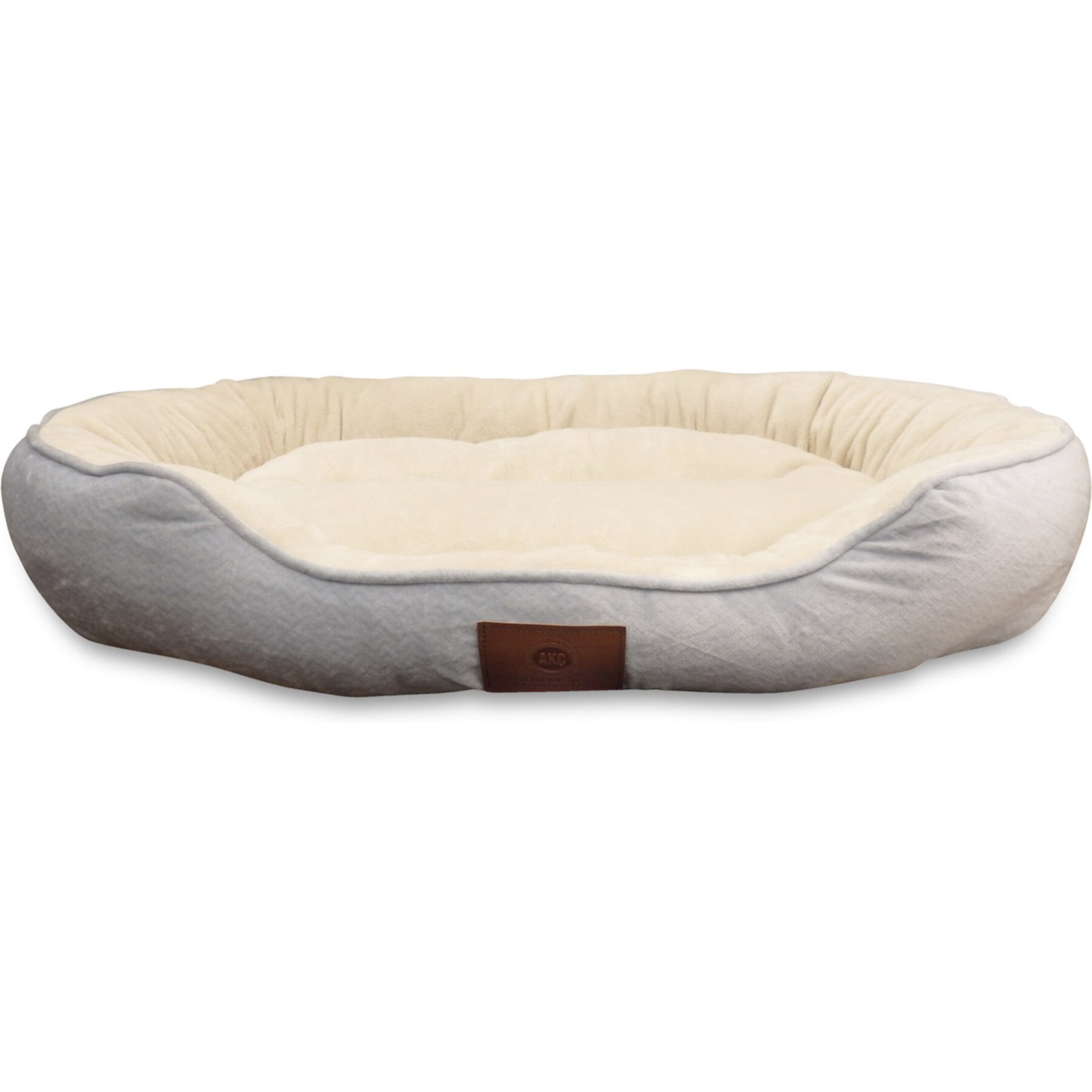 American Kennel Club AKC Chevron Bolster Cat & Dog Bed American Kennel Club