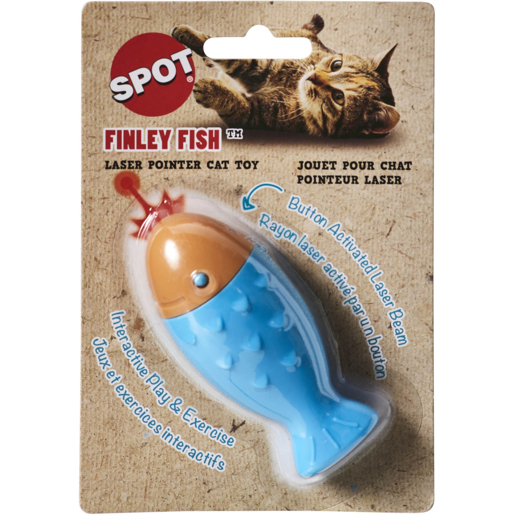 Ethical Pet Finley Fish Electric Laser Chaser Cat Toy, Blue/Orange Ethical Pet