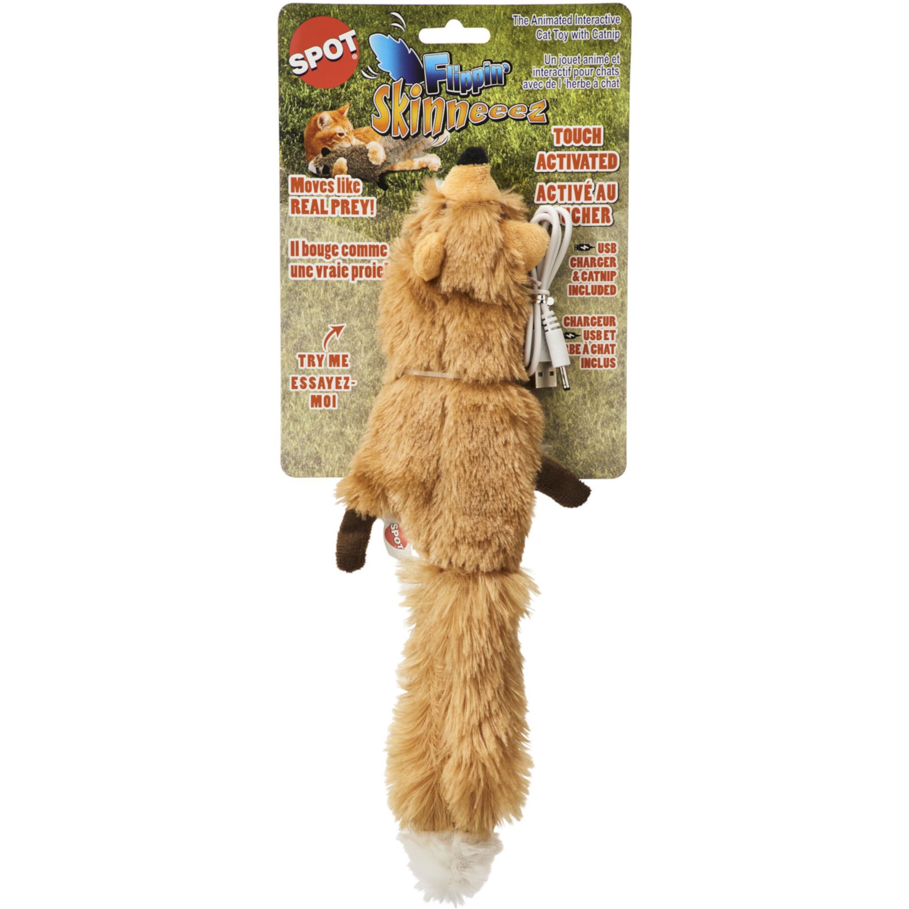 Ethical Pet Flippin' Skinneeez Fox Exercise Cat Toy with Catnip Ethical Pet