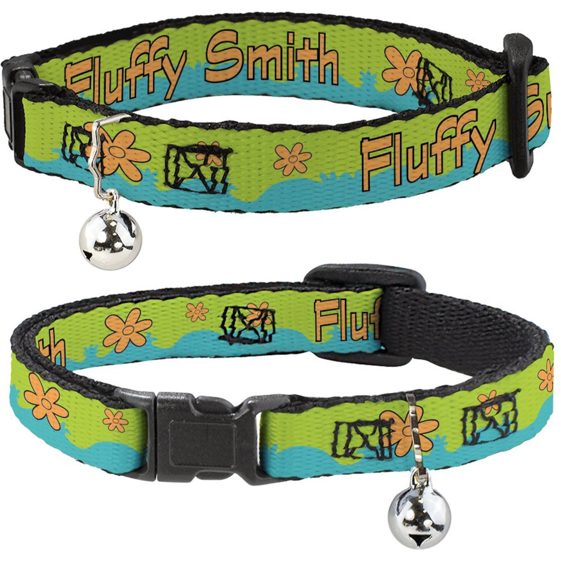 Buckle-Down Scooby Doo The Mystery Machine Paint Job Personalized Breakaway Cat Collar with Bell Buckle-Down