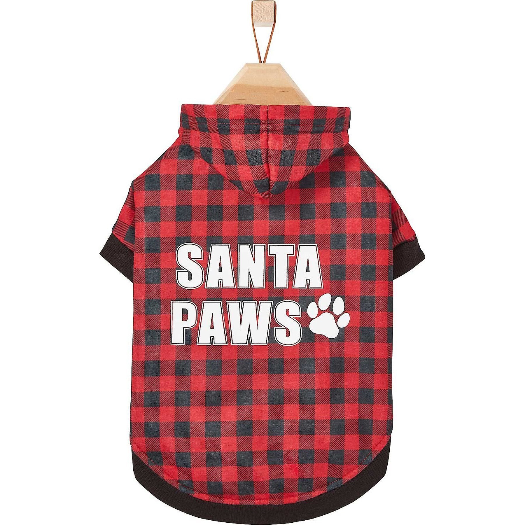 Frisco Plaid Santa Paws Dog & Cat Hoodie Frisco