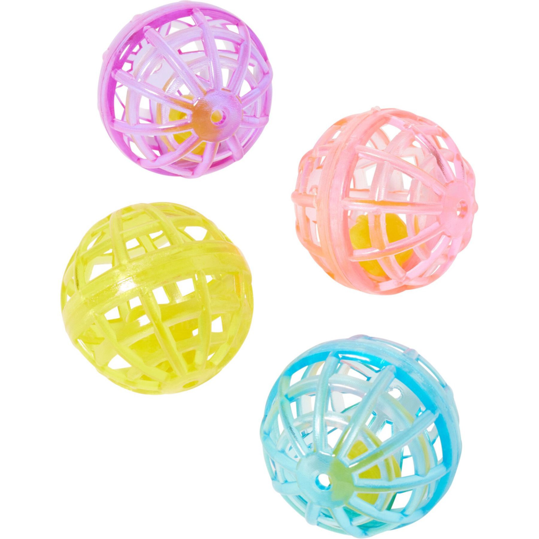 Ethical Pet Lattice Balls Plastic & Bell Cat Toy, Color Varies, 1.5-in, 4 count Ethical Pet