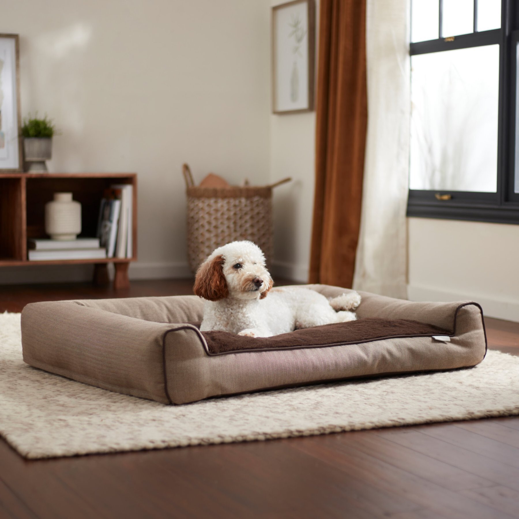 Frisco Herringbone Modern Couch Dog & Cat Bed Frisco