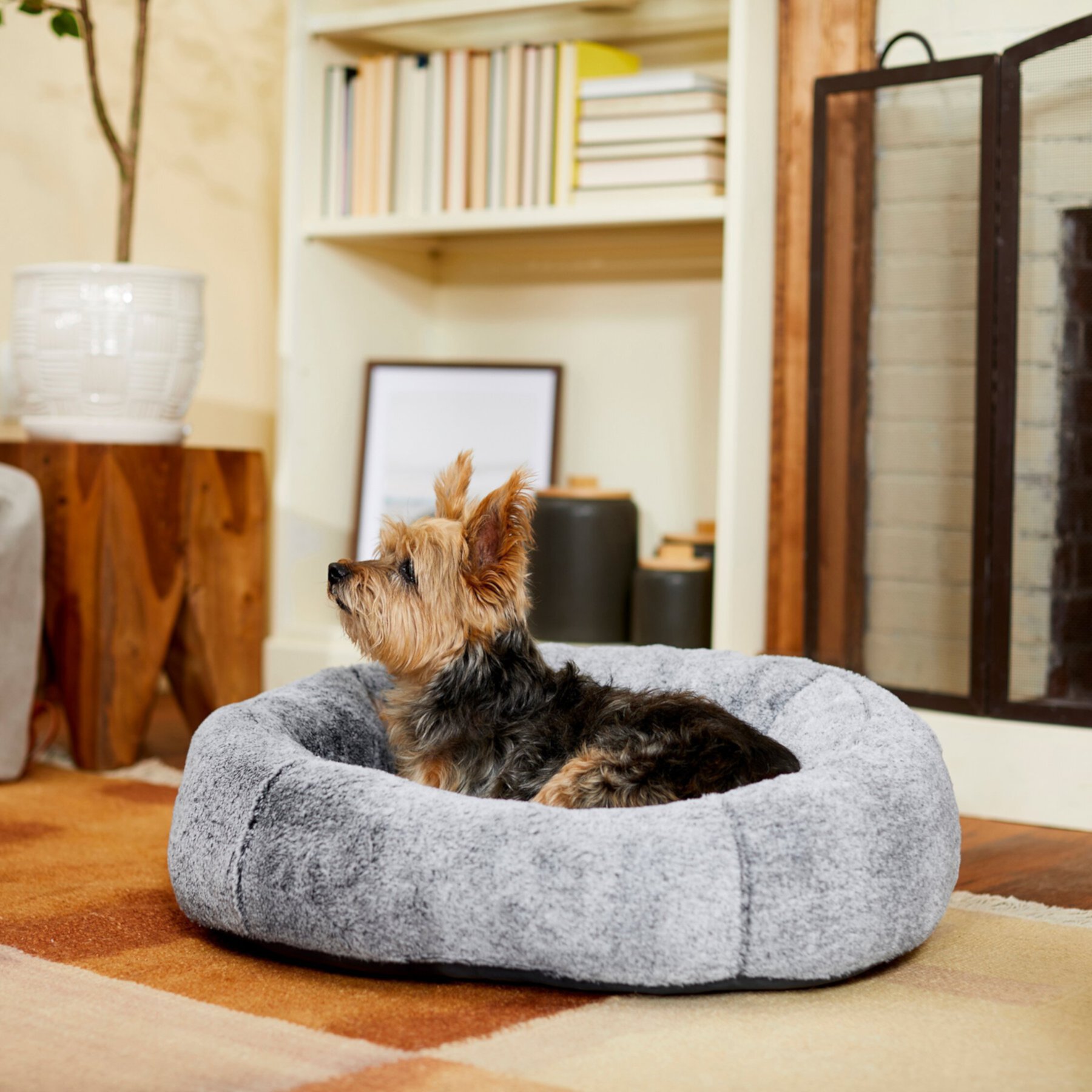 Frisco Plush High Low Bolster Cuddler Cat & Dog Bed Frisco