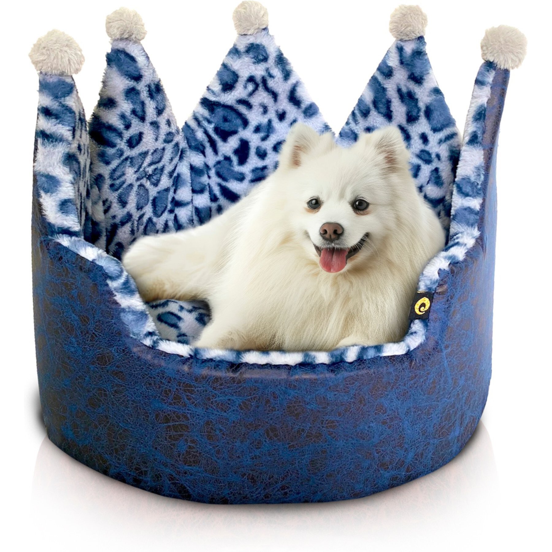 Precious Tails Leopard Crown Bolster Cat & Dog Bed Precious Tails