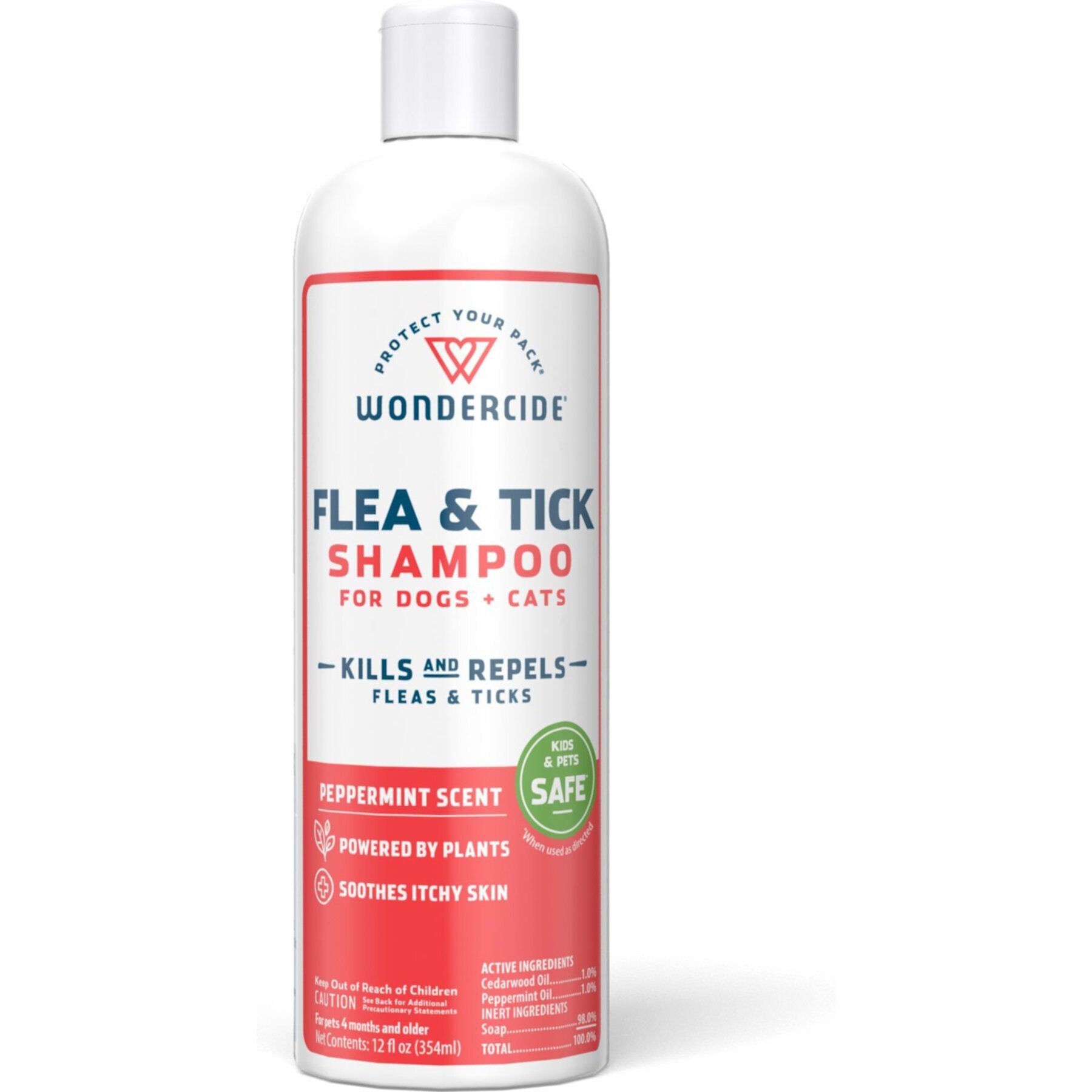 Wondercide Flea & Tick Peppermint & Essential Oils Cat & Dog Shampoo, 12-fl oz bottle Wondercide