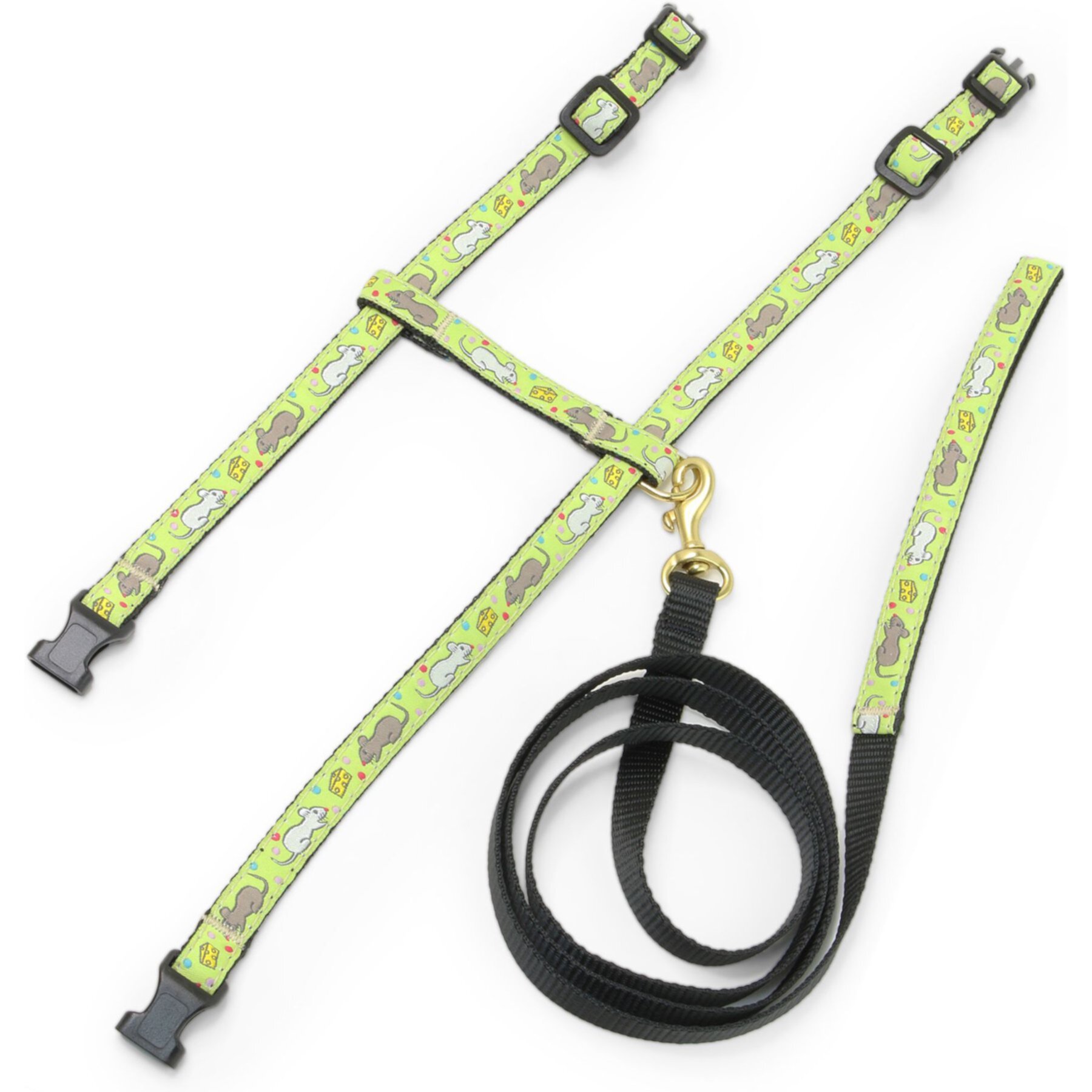 Up Country Say Cheese Cat Harness Set, Green & Black Up Country