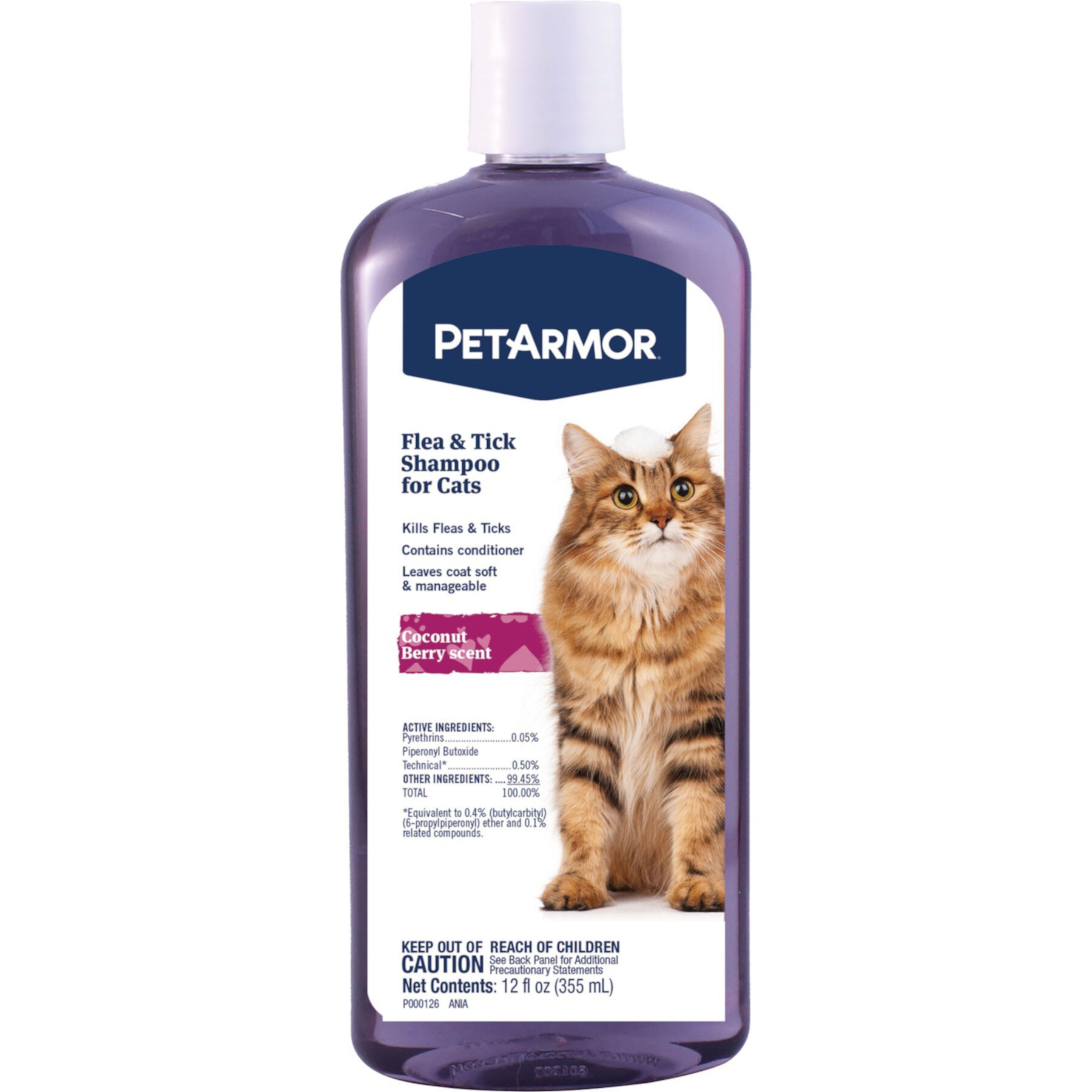 PetArmor Coconut Berry Scented Flea & Tick Shampoo for Cats, 12-fl oz bottle PetArmor