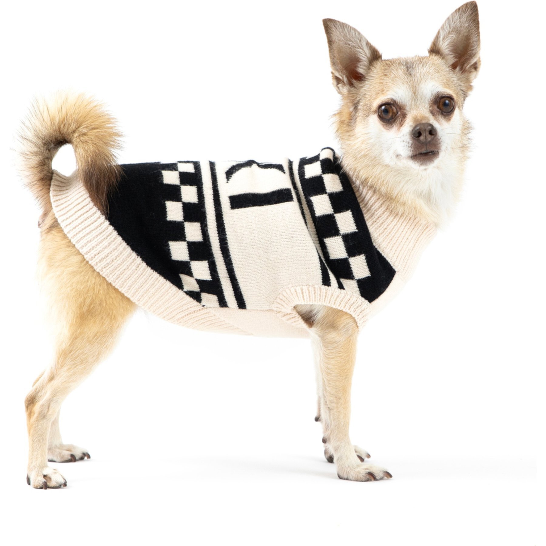 fabdog Graphic Mini Check Dog Sweater fabdog