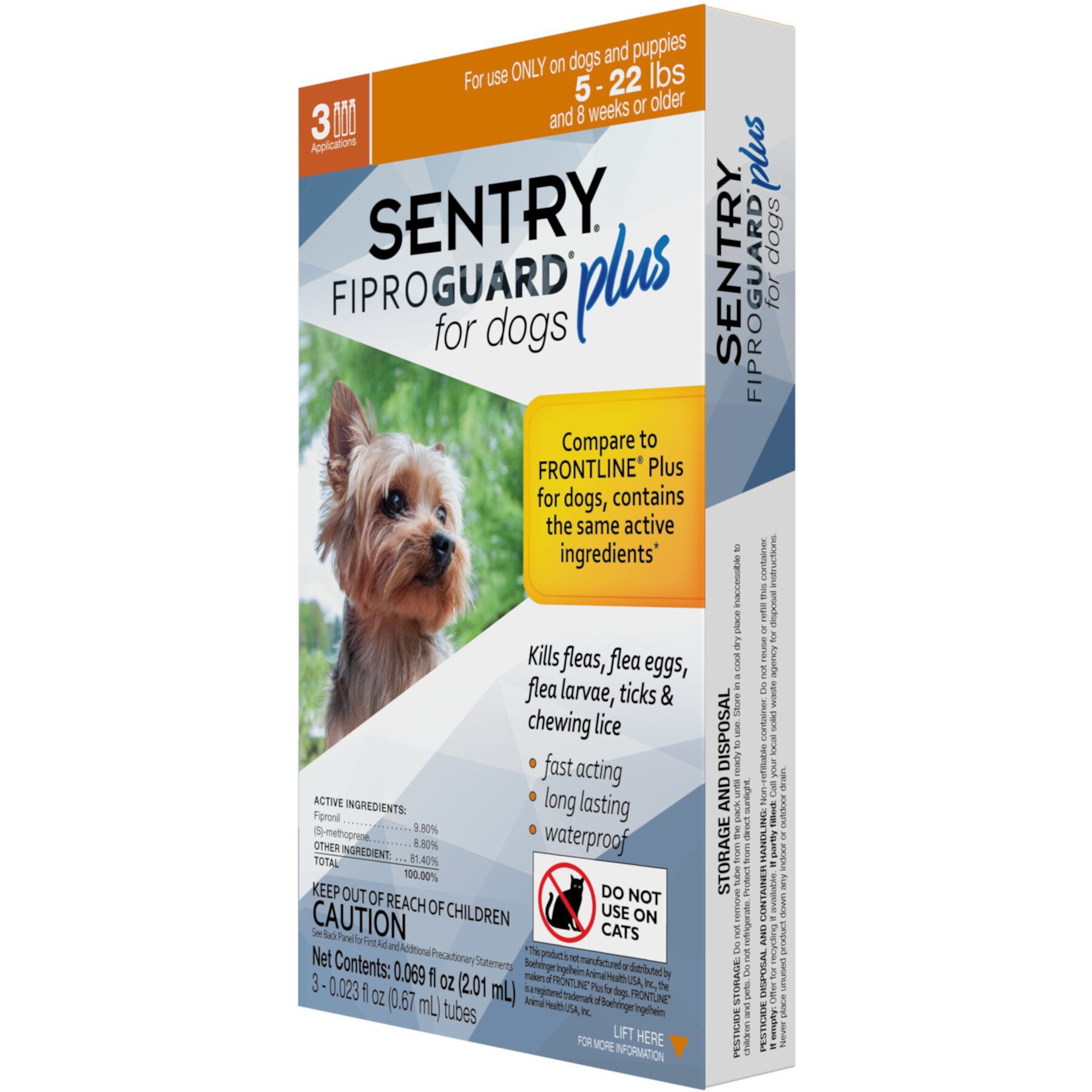 Sentry Fiproguard Plus Squeeze-On Dog Flea & Tick Treatment, 23 - 44 lbs Sentry