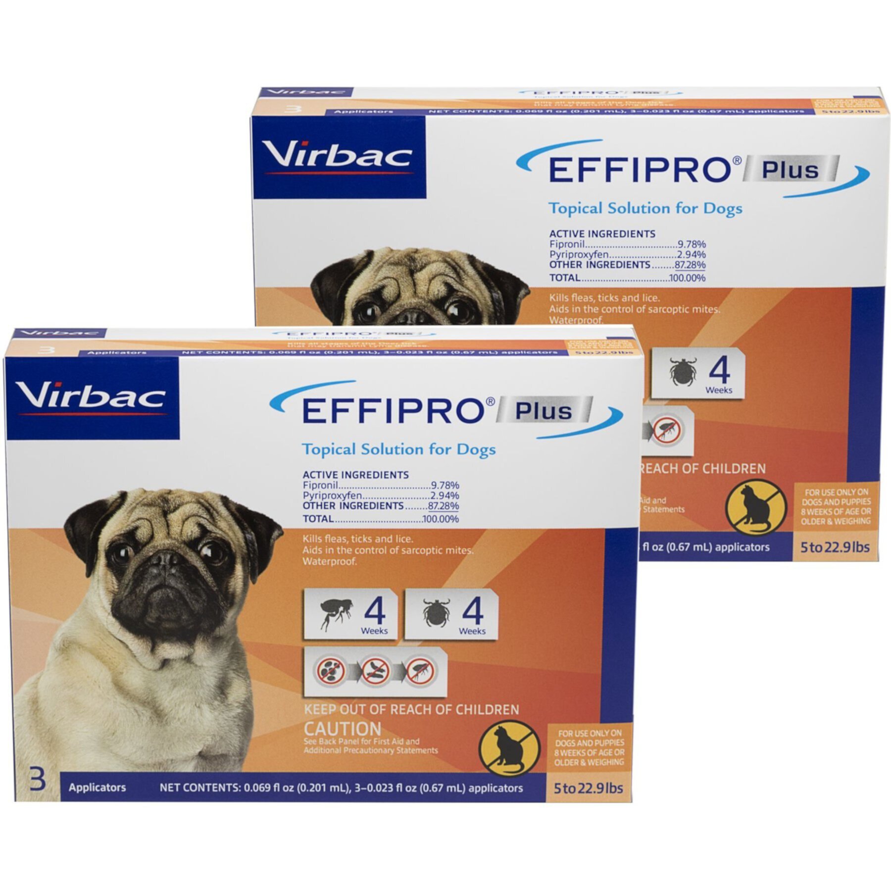 Virbac EFFIPRO Flea & Tick Spot Treatment for Dogs, 89-132 lbs Virbac