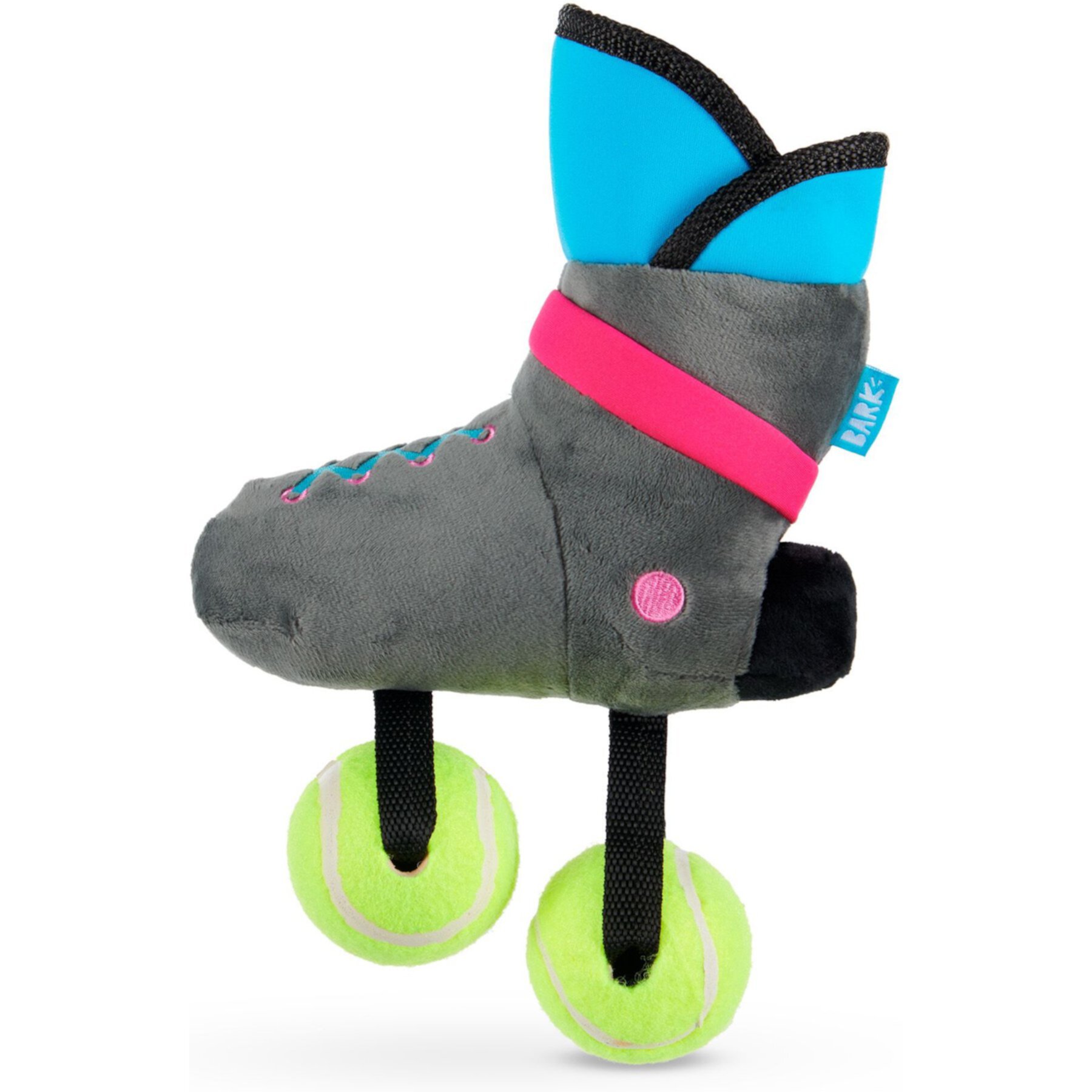 BARK Way Rad Rollerblade Squeaky Tennis Ball Plush Dog Toy, X-Small/Small Bark