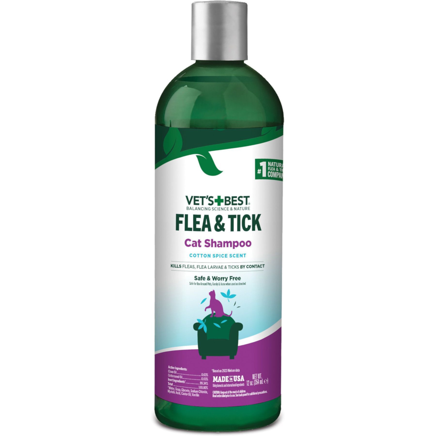 Vet's Best Plant Based Formula Flea & Tick Cat Shampoo Vet's Best