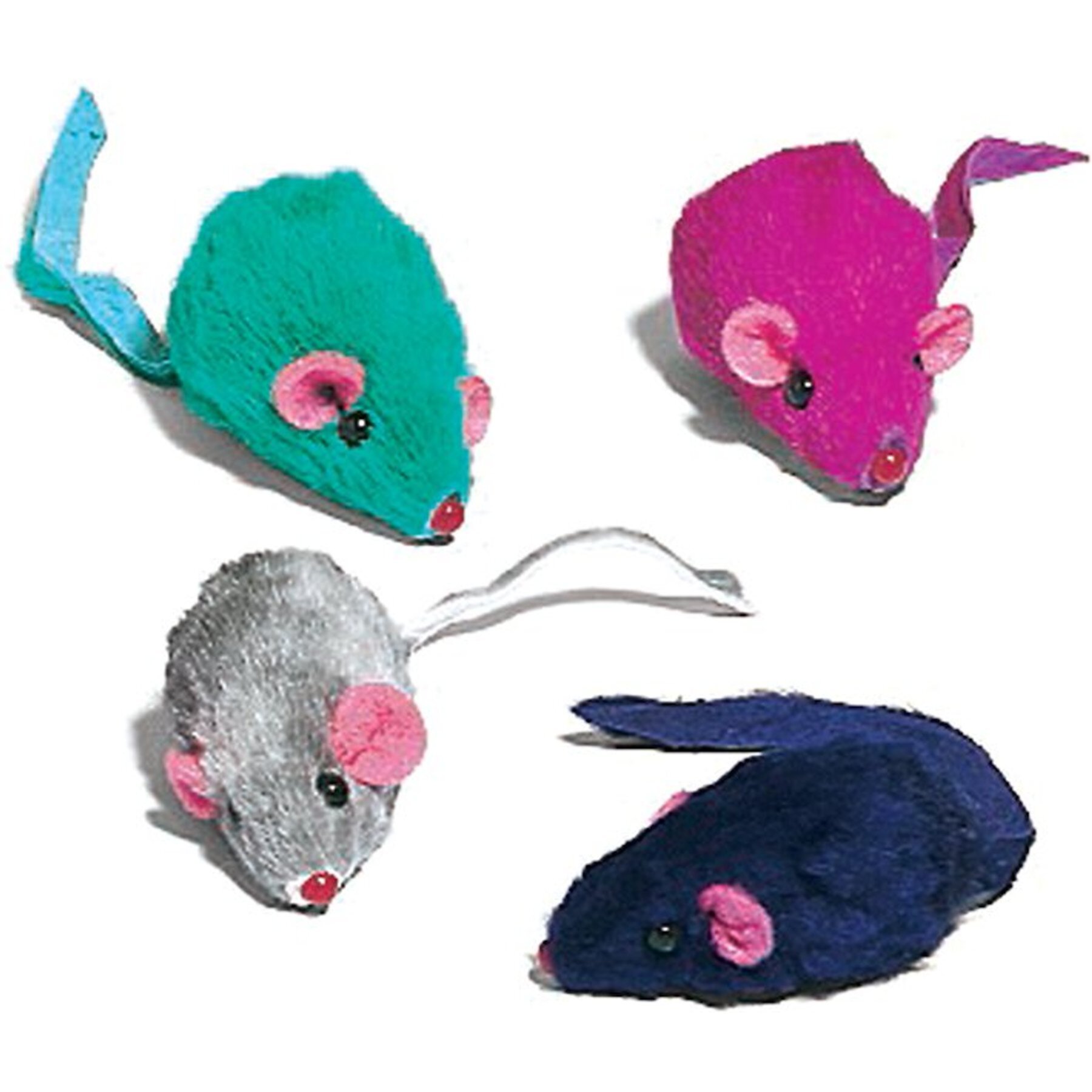 Ethical Pet Spot Rainbow Plush Rattling Mice Cat Toy with Catnip, Color Varies, 12-pack Ethical Pet