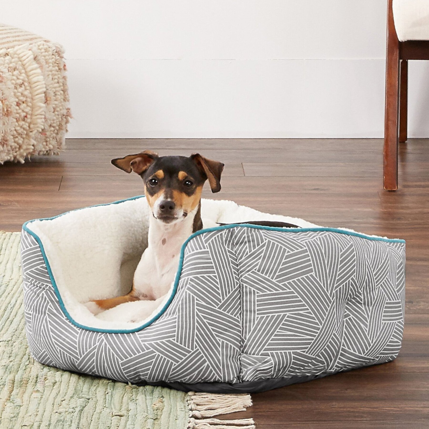 Frisco Sherpa High-Walled Bolster Cat & Dog Bed Frisco