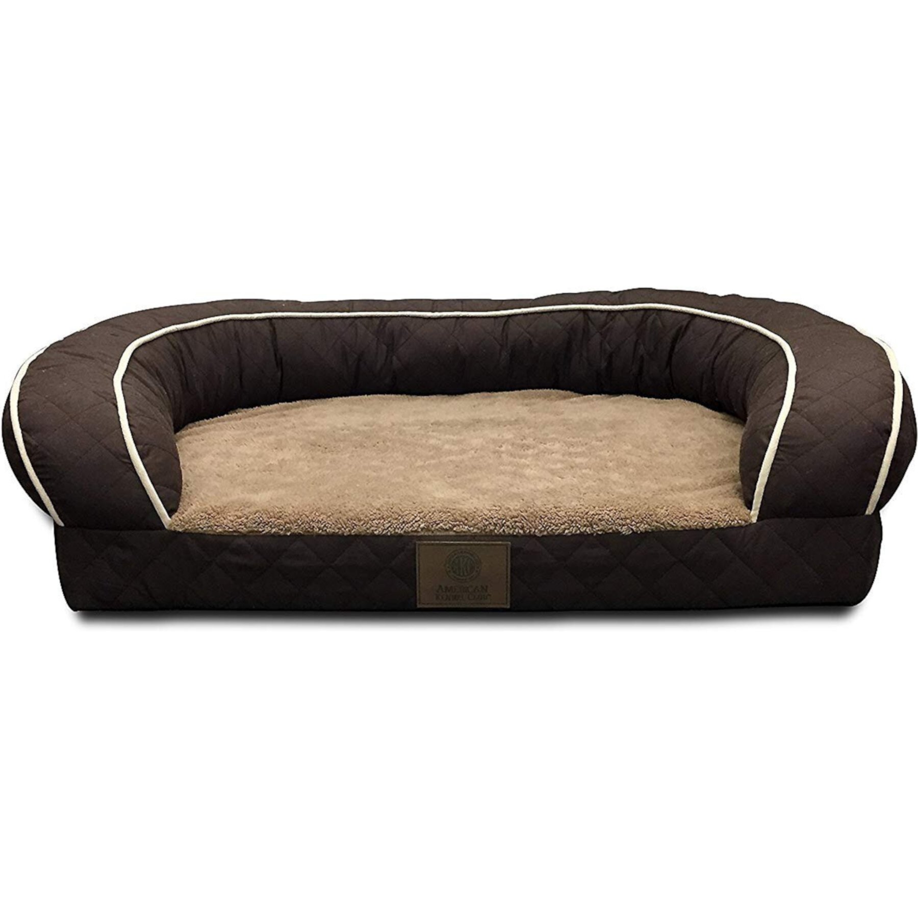 American Kennel Club AKC Quilted Orthopedic Bolster Cat & Dog Bed with Removable Cover American Kennel Club