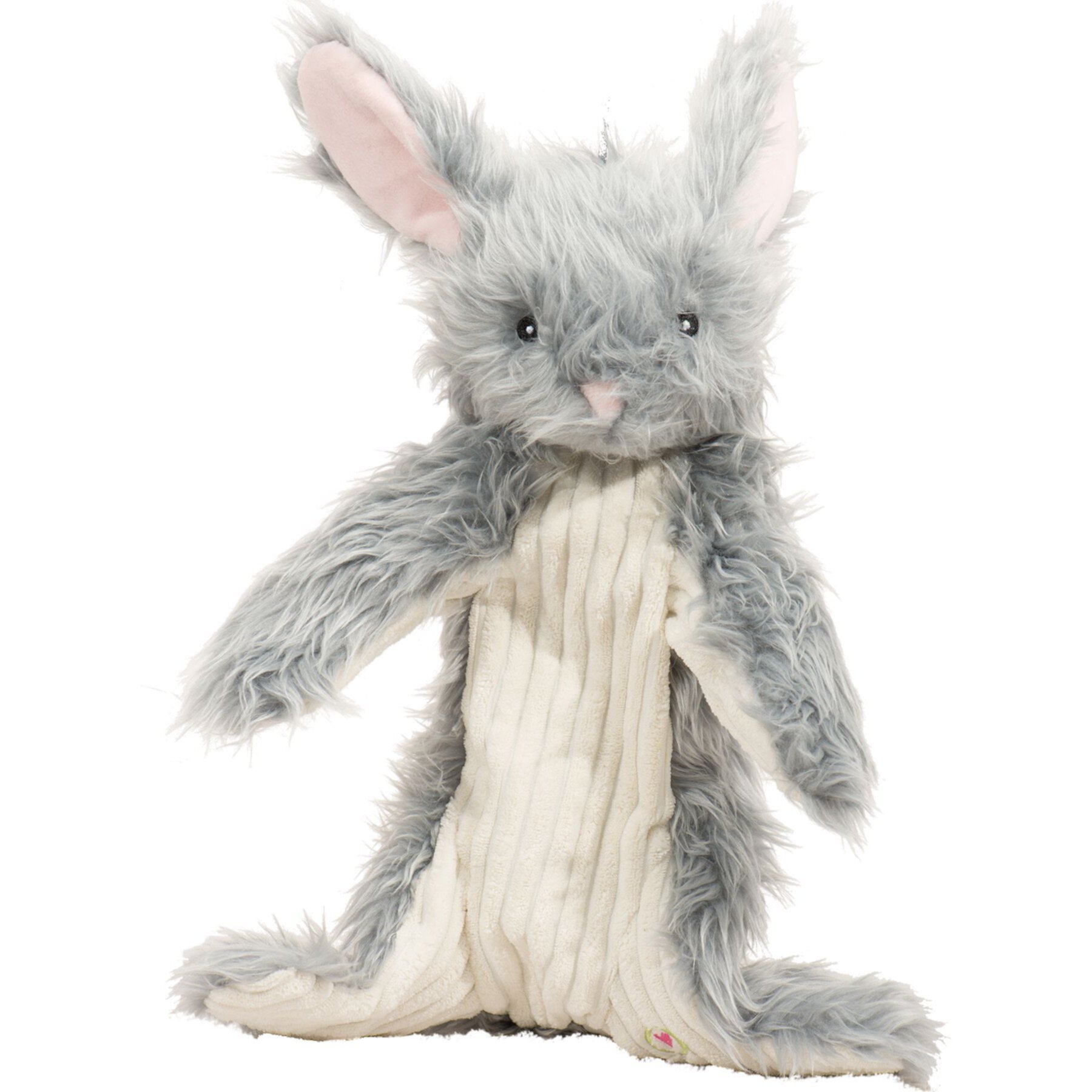 HuggleHounds Birch Bunny X-Brace Tough Squeaky Plush Dog Toy, Gray, Large HuggleHounds