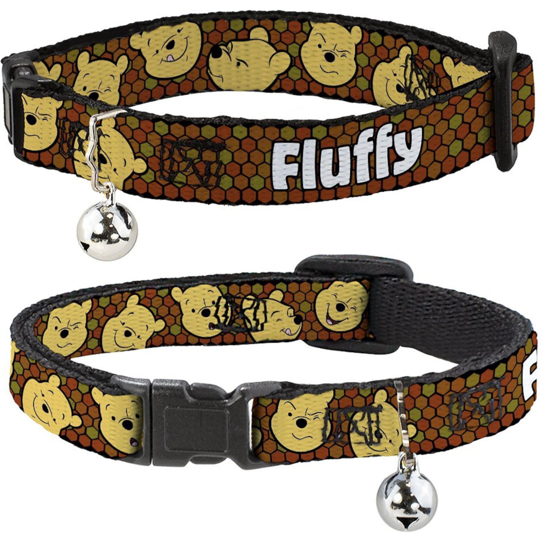 Buckle-Down Disney Winnie the Pooh Expressions & Honeycomb Personalized Breakaway Cat Collar with Bell Buckle-Down