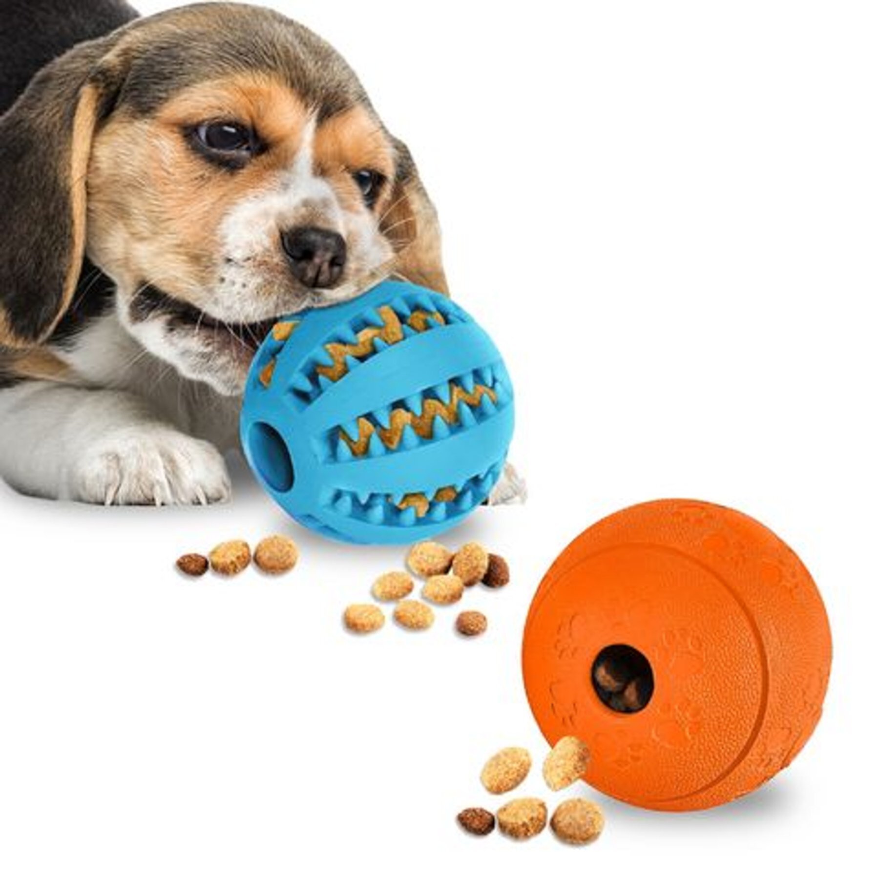 SunGrow Interactive Exercise Puzzle Ball Treat Dispensing Teething Dog & Cat Toys, 2 count SunGrow