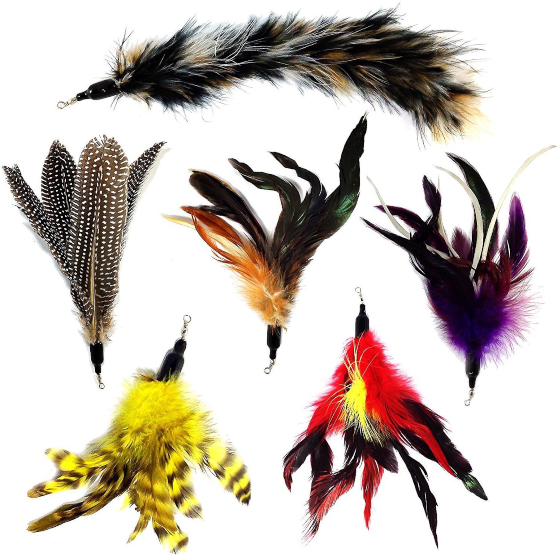 Pet Fit For Life 6 Piece Replacement Feather Pack for Wand Cat Toy Pet Fit For Life