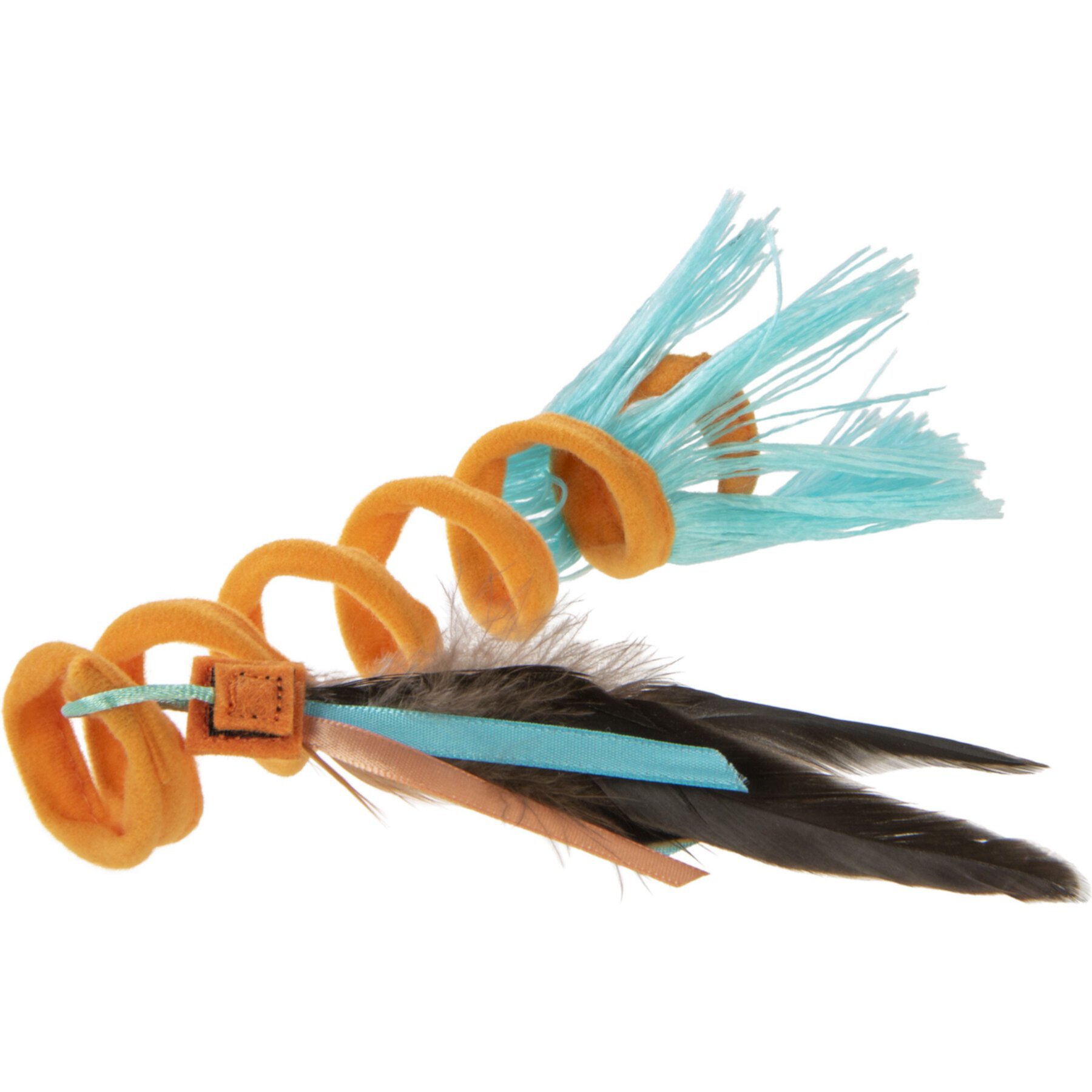 SmartyKat Instincts Crazy Coil Springy Cat Toy with Fringe & Detachable Feather Cat Toy Smartykat