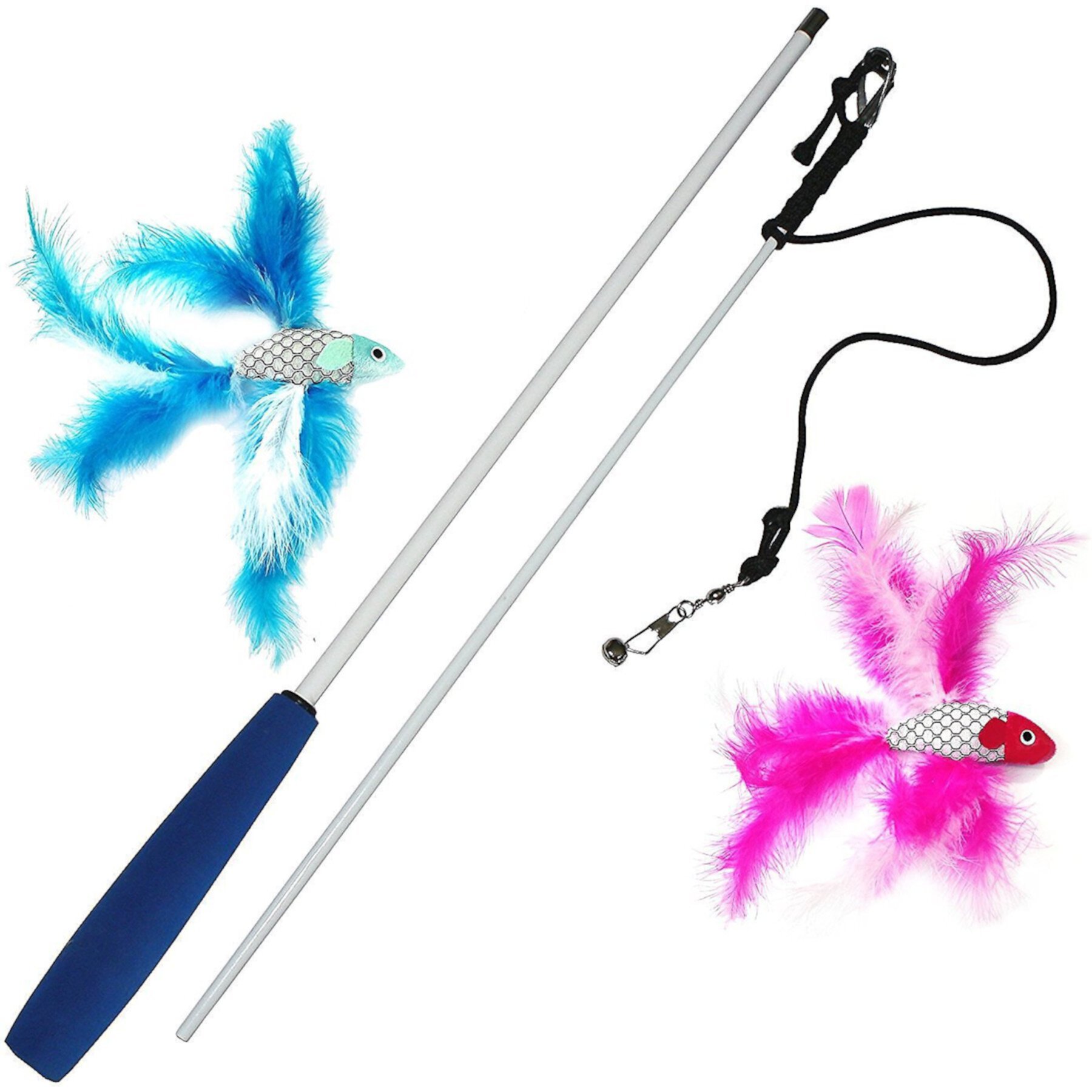 Pet Fit For Life 2 Fish Feather Wand Cat Toy Pet Fit For Life