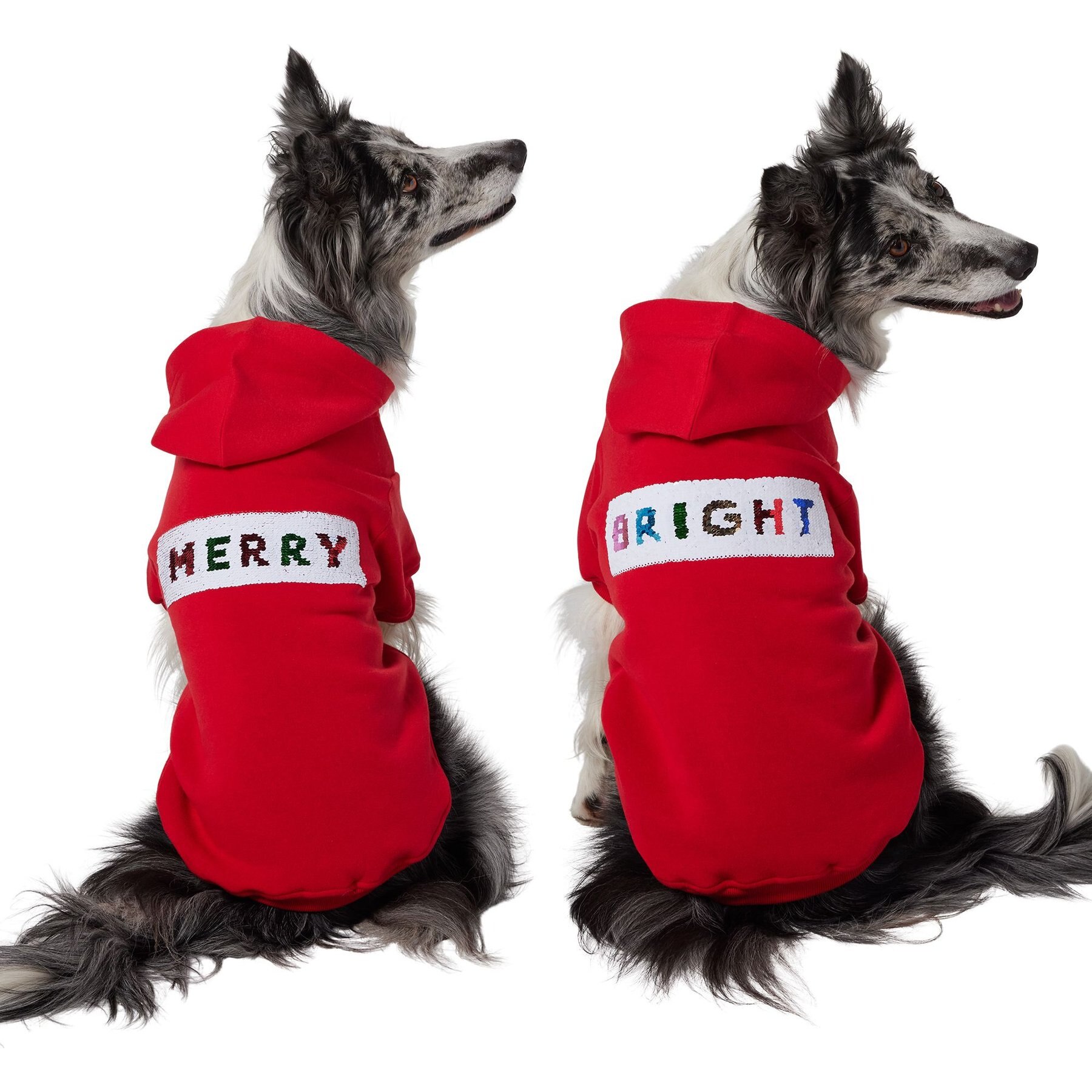 Frisco Merry & Bright Flip Sequin Dog & Cat Hoodie Frisco